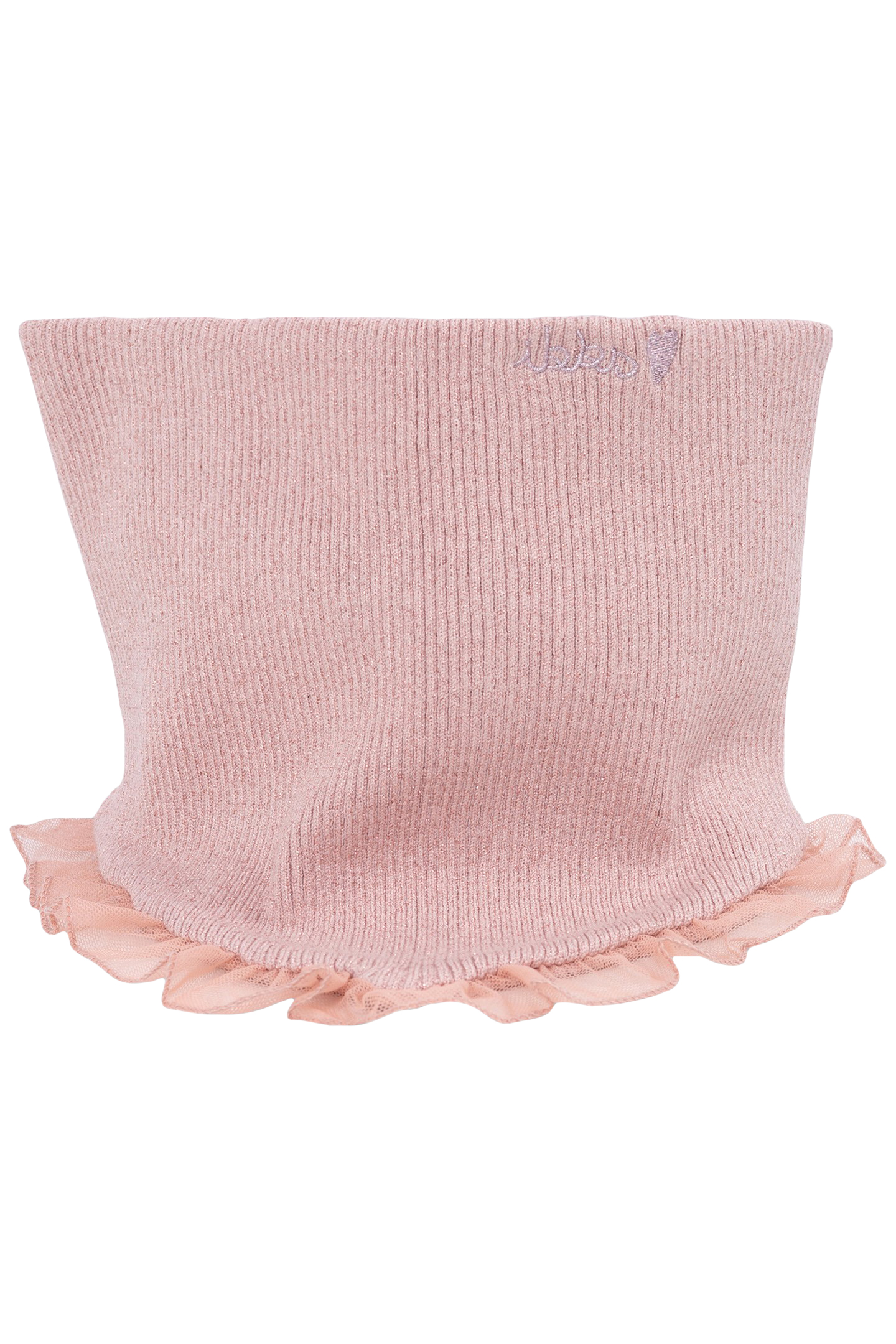 PINK KNITTED RECYCLED SNOOD FOR GIRLS 3