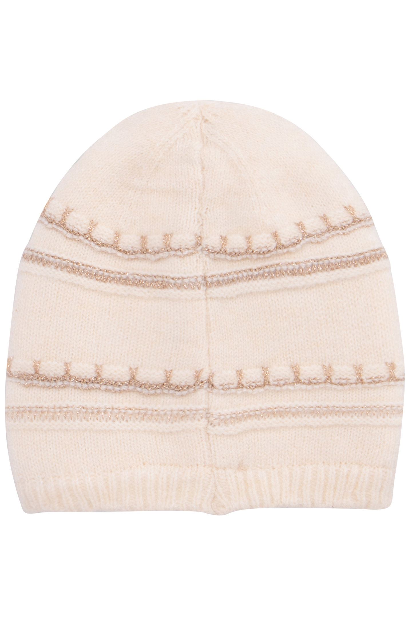 ECRU LUREX STRIPED KNITTED HAT BABY GIRL 2