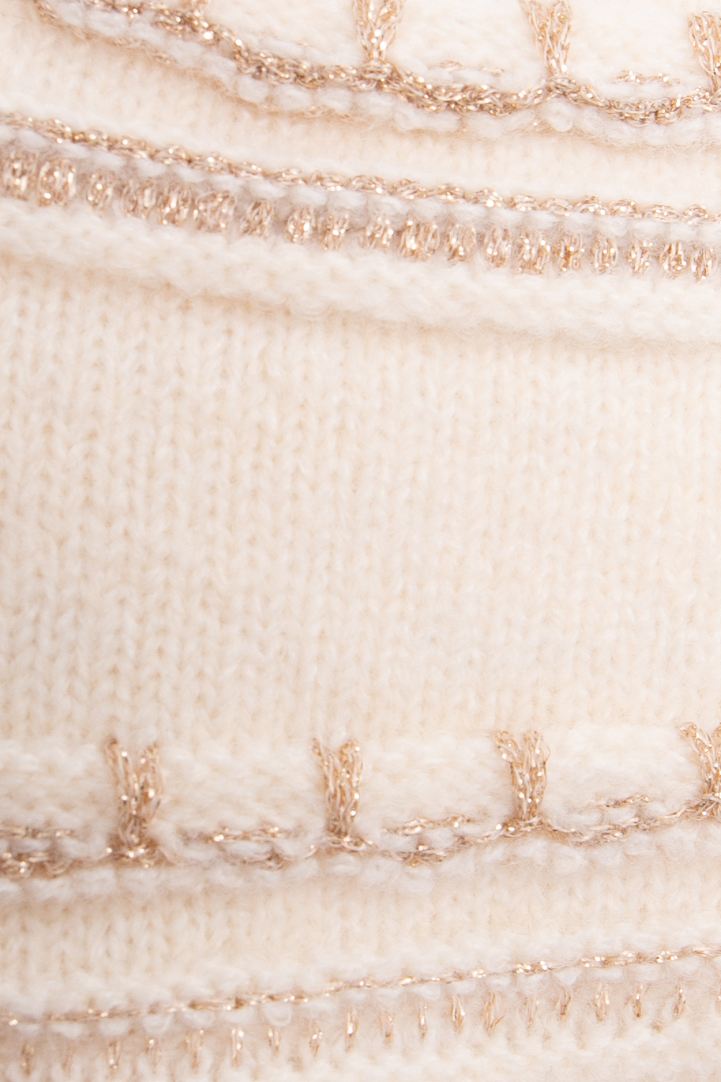 ECRU LUREX STRIPED KNITTED HAT BABY GIRL 6