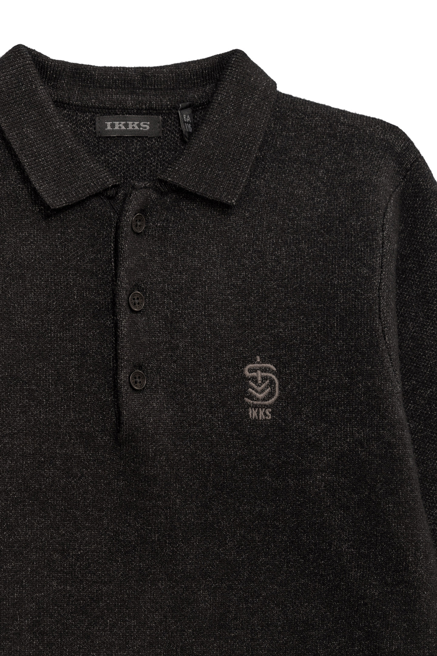 BLACK SWEATER POLO NECK INTARSIA MESSAGE BOY BACK 3