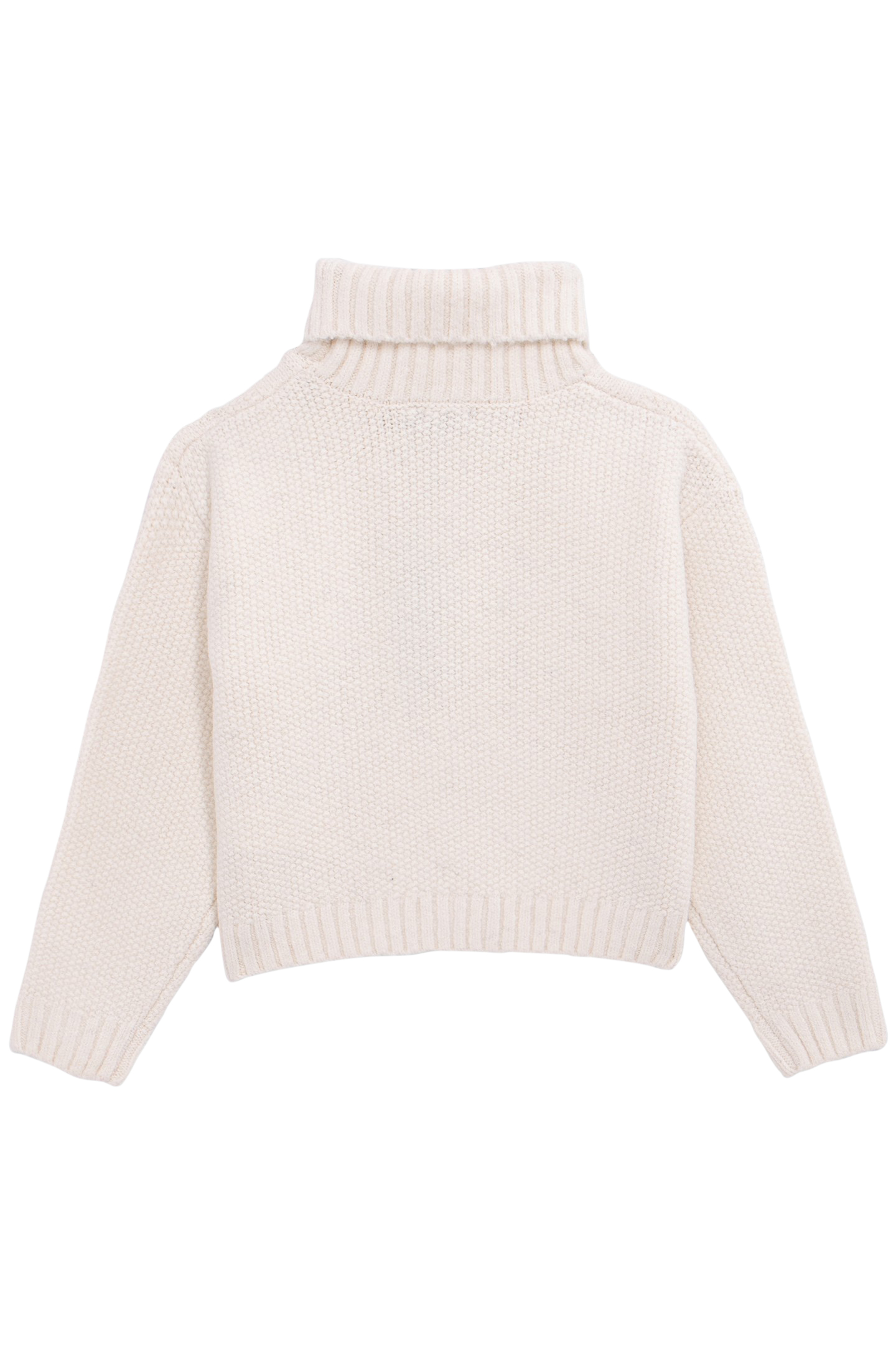 GIRL'S ECRU TURTLENECK KNIT SWEATER 2