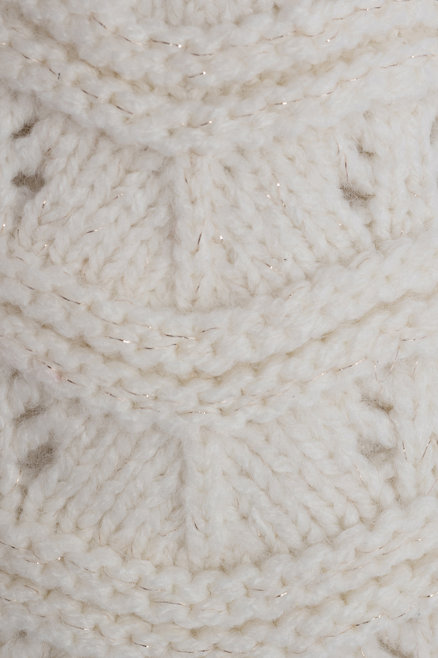 GIRL'S KNITTED ECRU FANCY FUR HAT 6