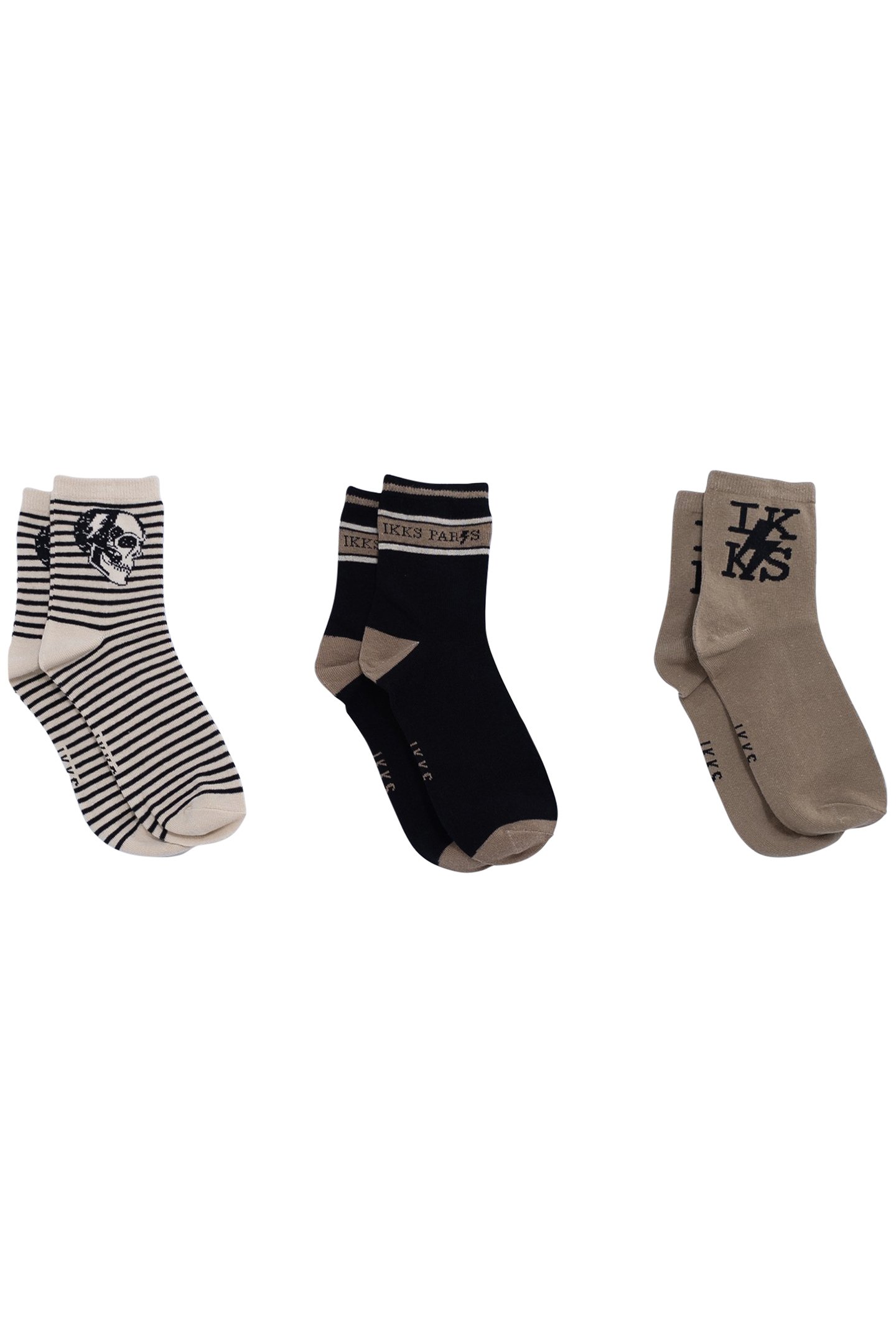 BOYS' BLACK, CAMEL AND ECRU SOCKS by IKKS