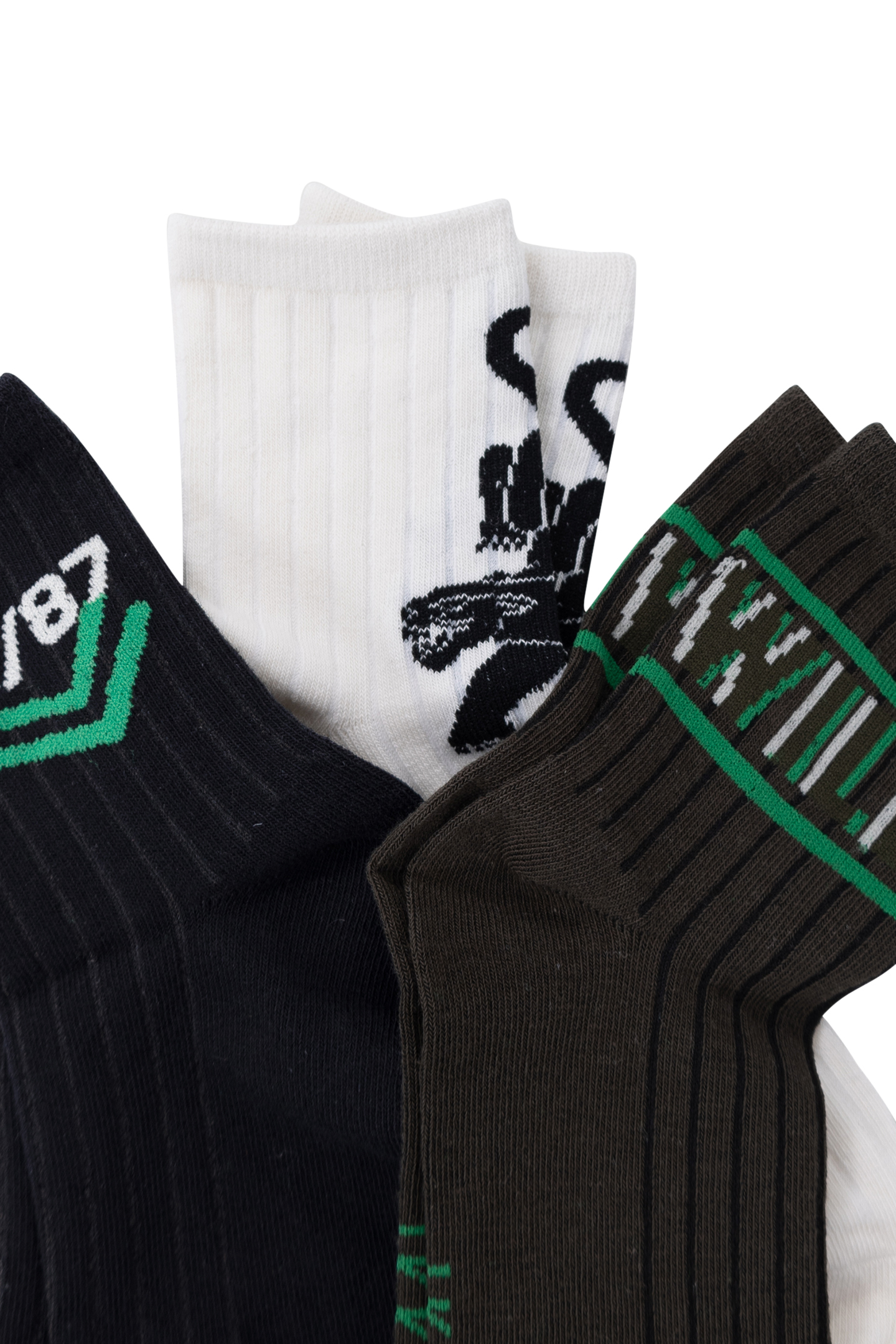 BOY'S KHAKI, ECRU, BLACK SOCKS 3