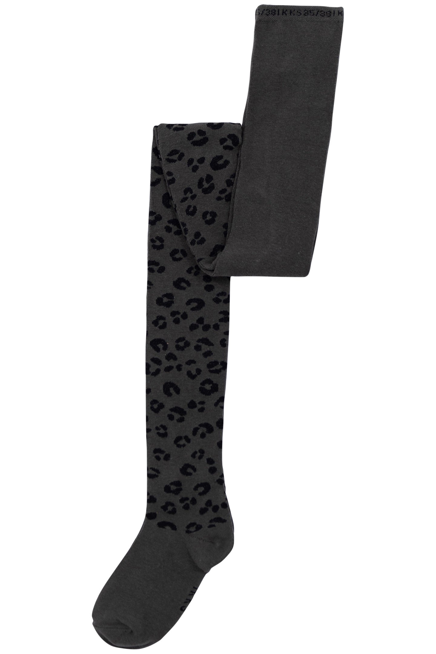 KHAKI LEOPARD PRINT KNITTED TIGHTS LUREX GIRL by IKKS