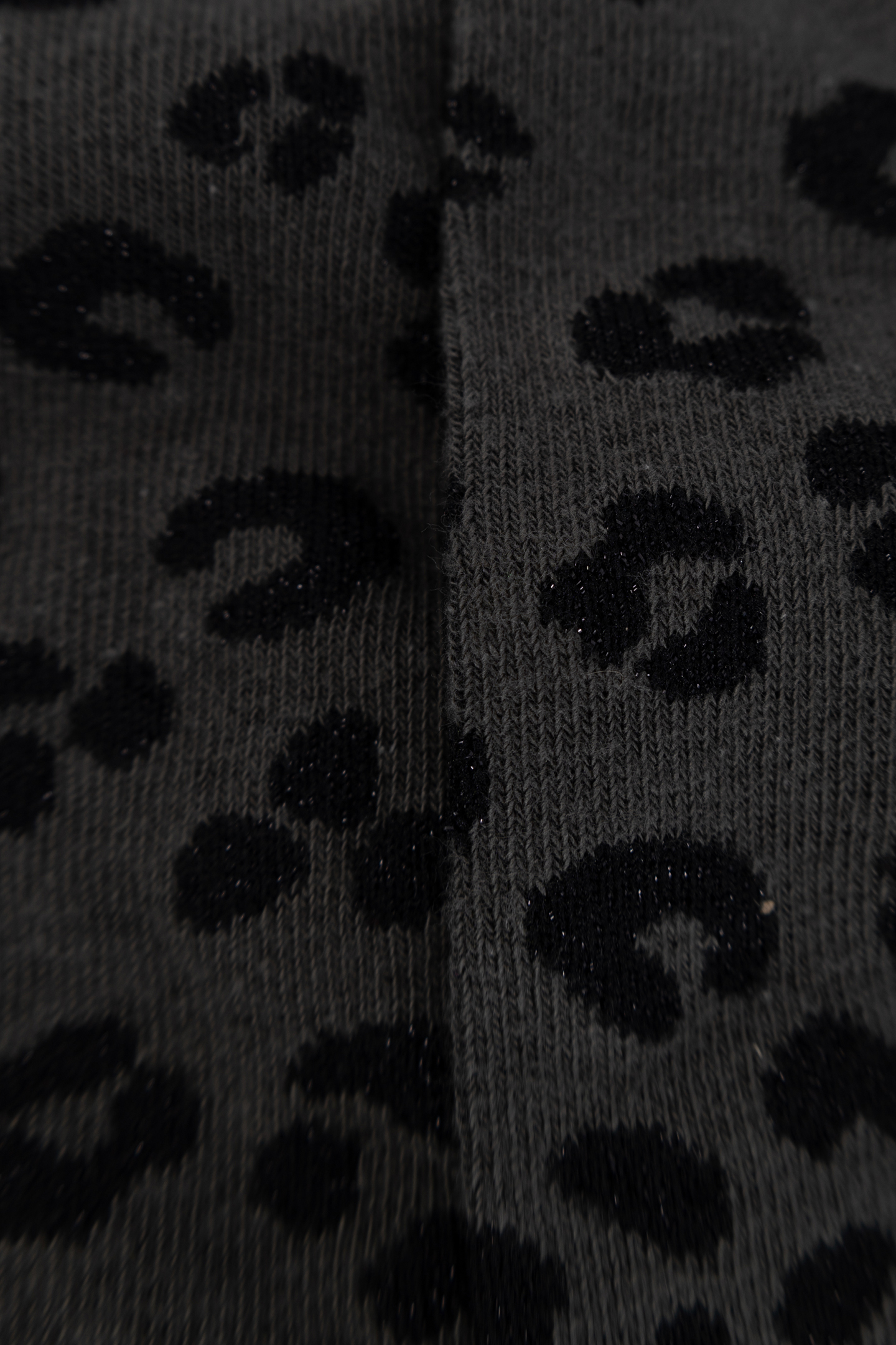 KHAKI LEOPARD PRINT KNITTED TIGHTS LUREX GIRL 6