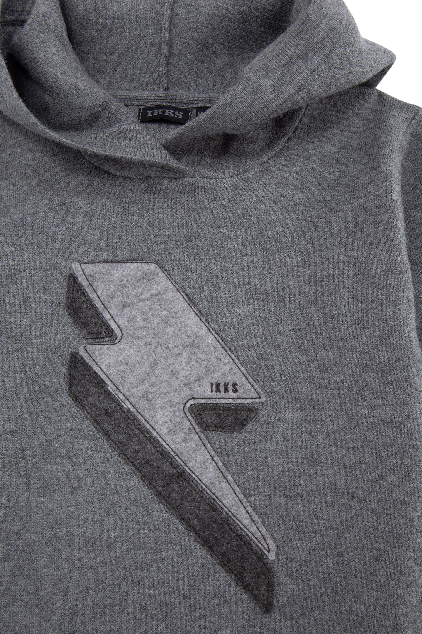 BOY’S GREY KNIT HOODIE WITH XL LIGHTNING BADGE 4