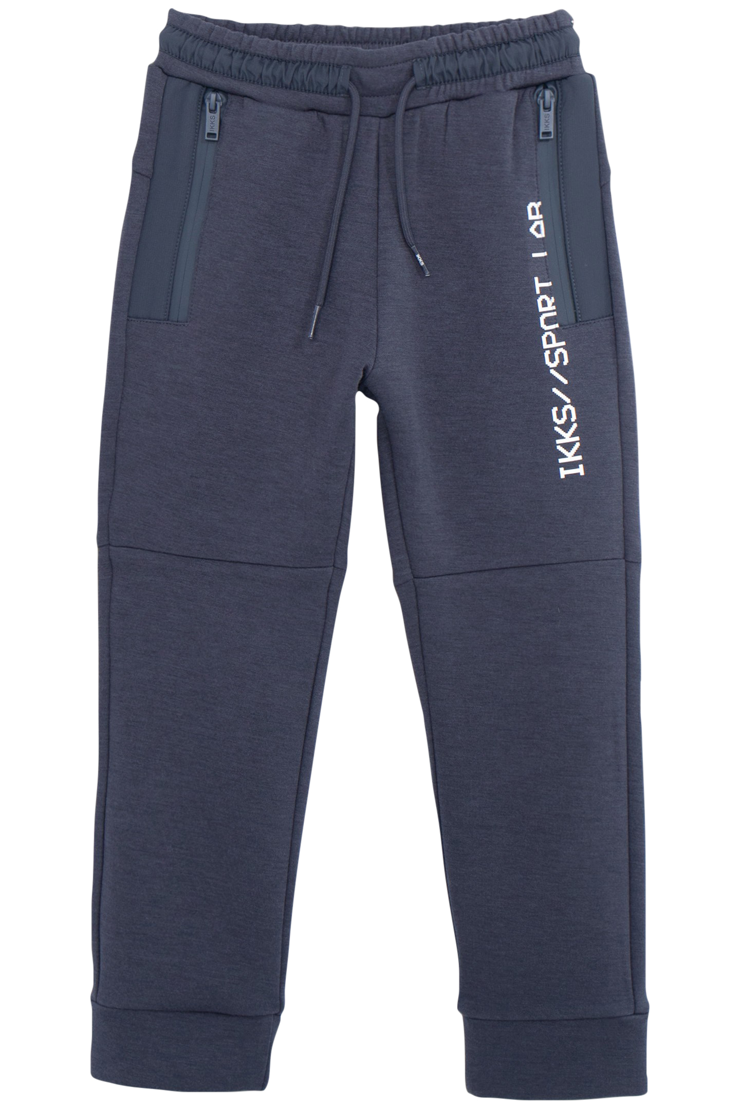 BOY'S GREY BI-MATERIAL JOGGING SUIT WITH ZIPPED POCKETS 1