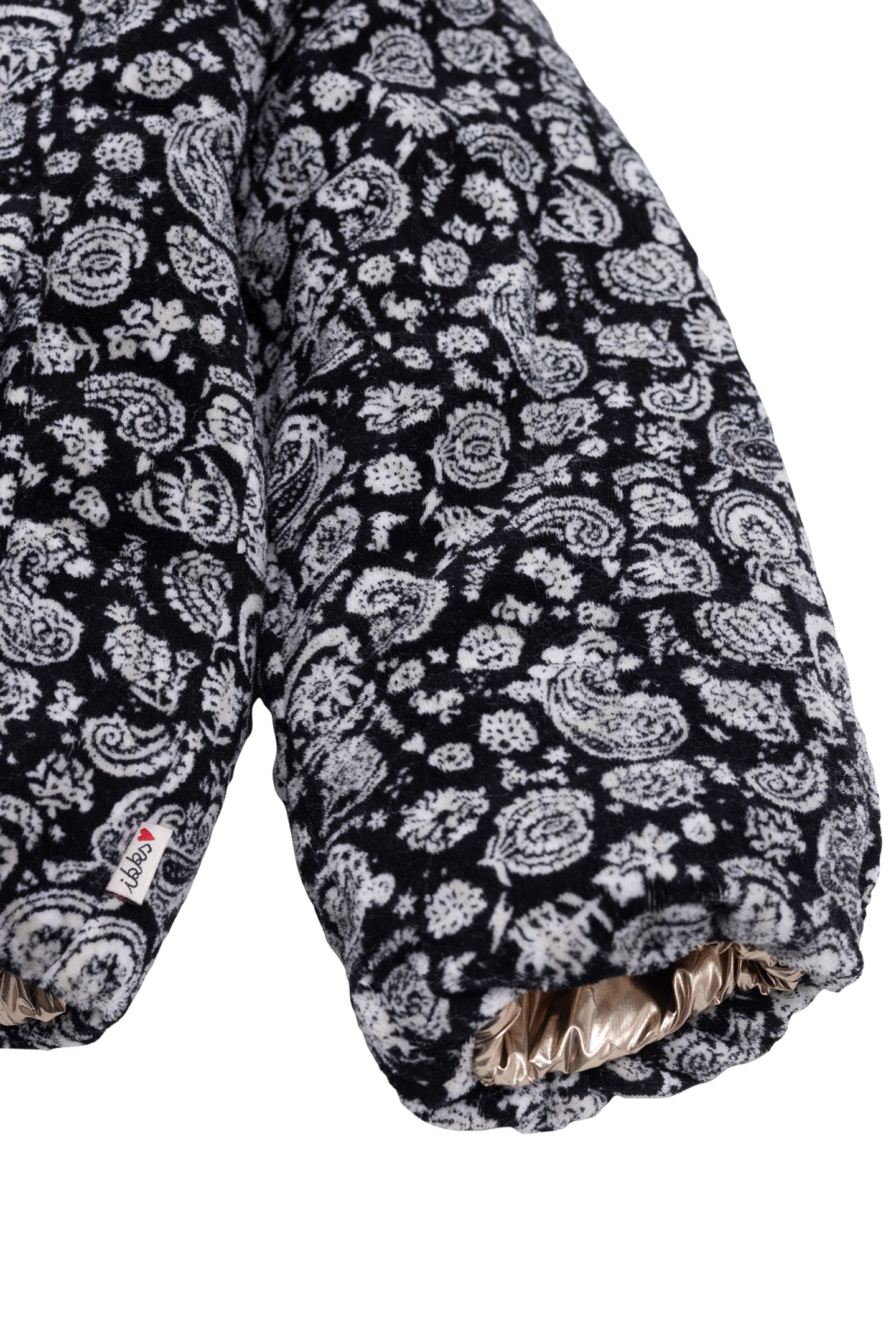 GIRL'S REVERSIBLE JACKET GOLD AND FLORAL PRINT VELVET 7