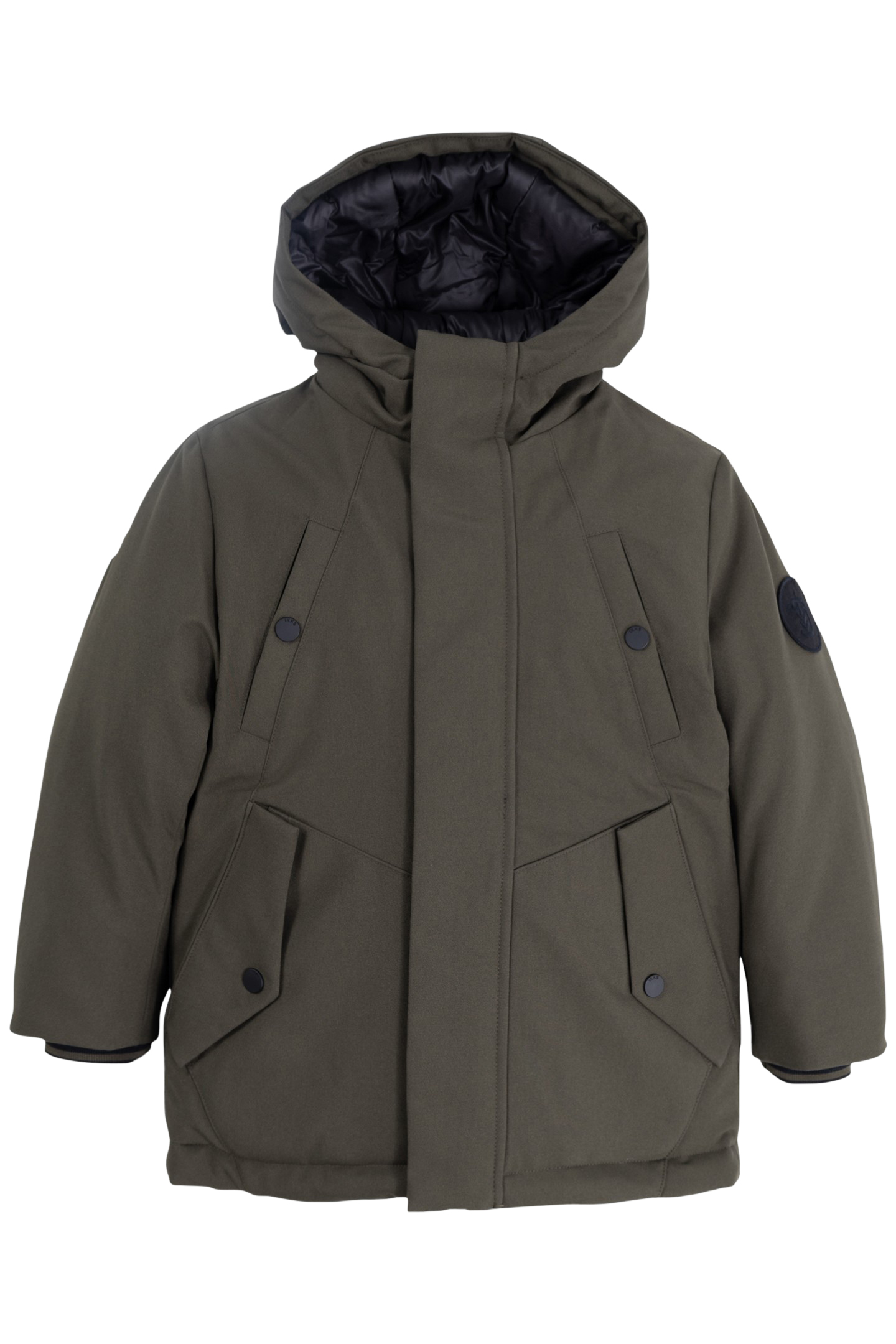 BOY'S 2-IN-1 KHAKI PARKA WITH BLACK QUILTED JACKET by IKKS