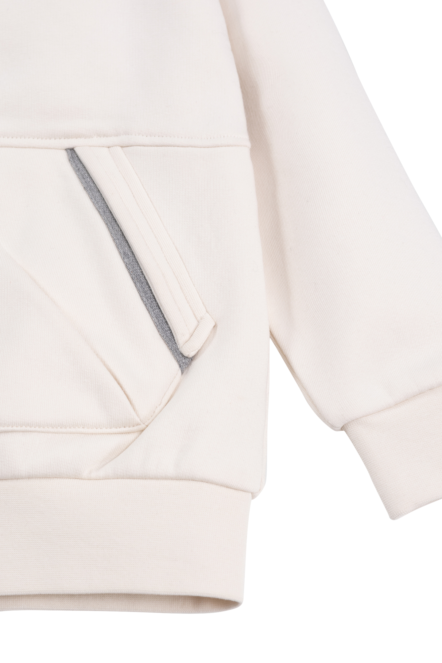 BOY'S ZIPPED ECRU CARDIGAN WITH GREY DETAILS 5