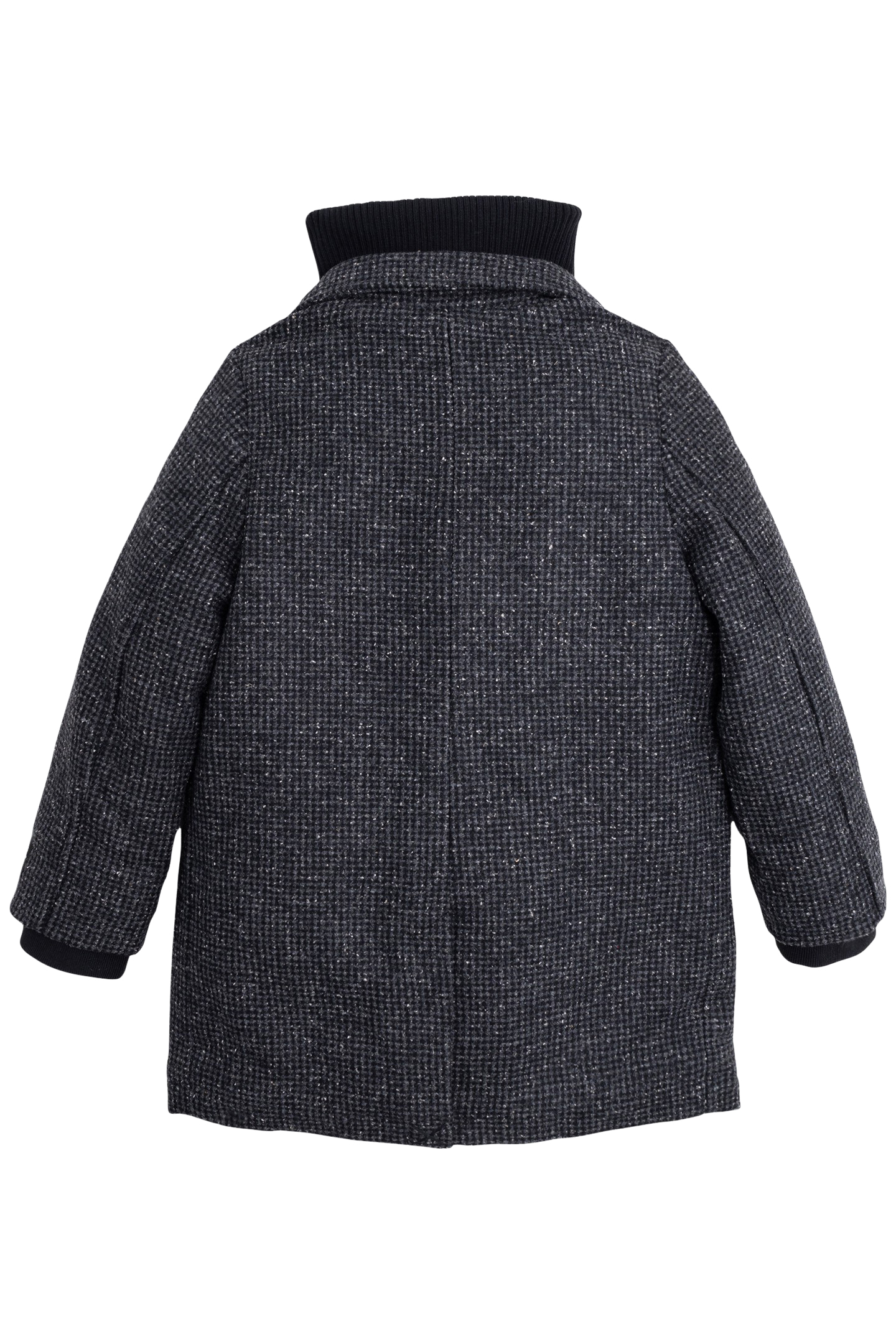 BOY'S GRAY PLAID COAT WITH TWO-PLY TRIM 2