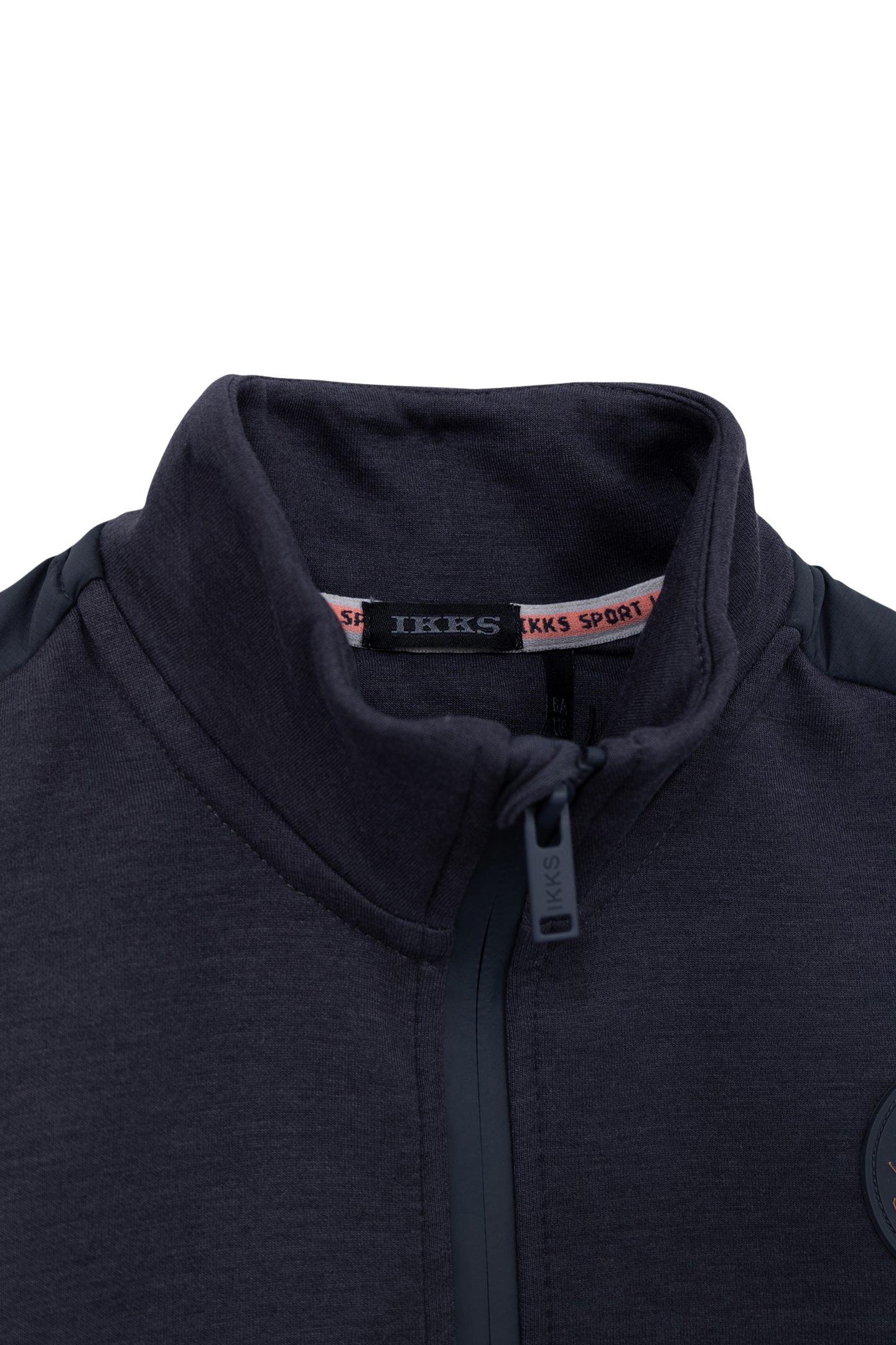 BOY'S GREY MIXED-FABRIC CARDIGAN WITH NYLON QUILTED BACK 4