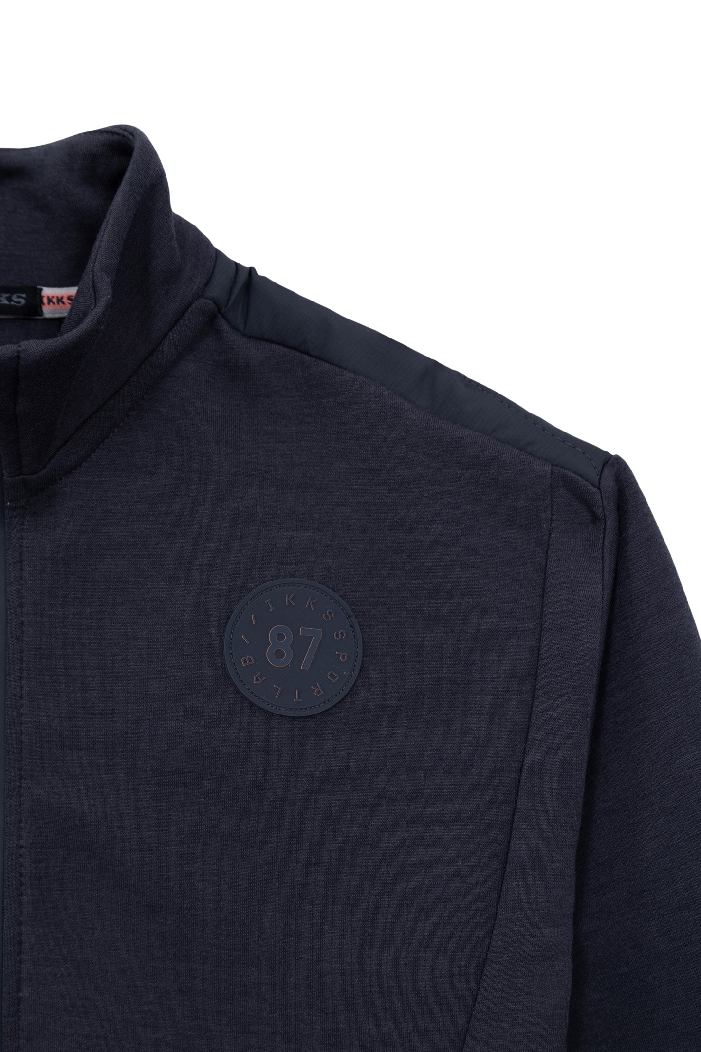 BOY'S GREY MIXED-FABRIC CARDIGAN WITH NYLON QUILTED BACK 7