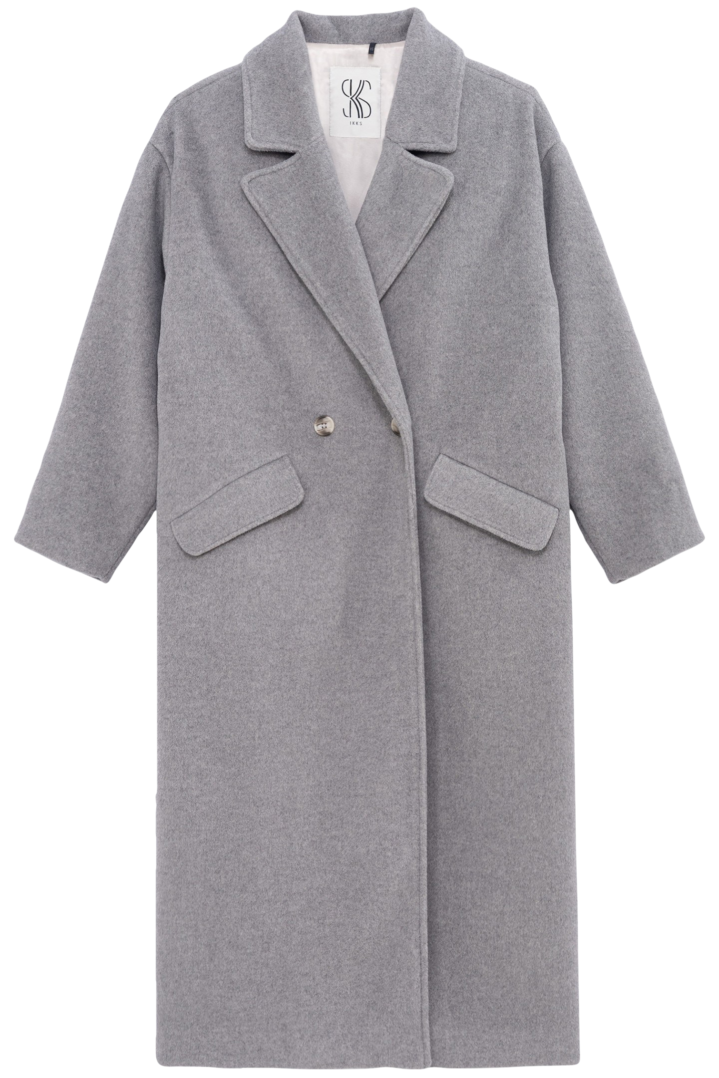 GIRL'S LONG GREY WOOL COAT 1