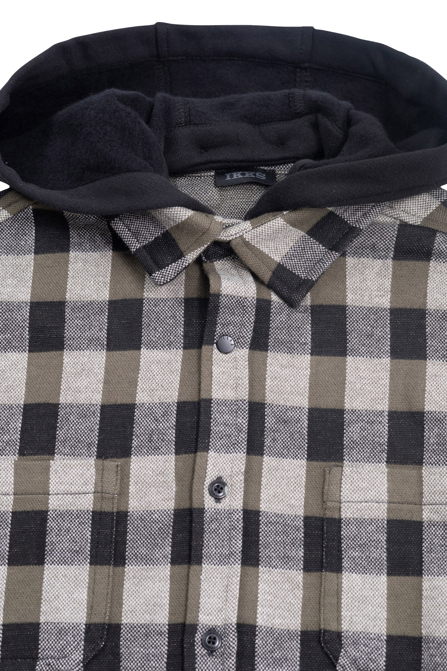 BOY'S BLACK PLAID SHIRT WITH DETACHABLE HOOD 5