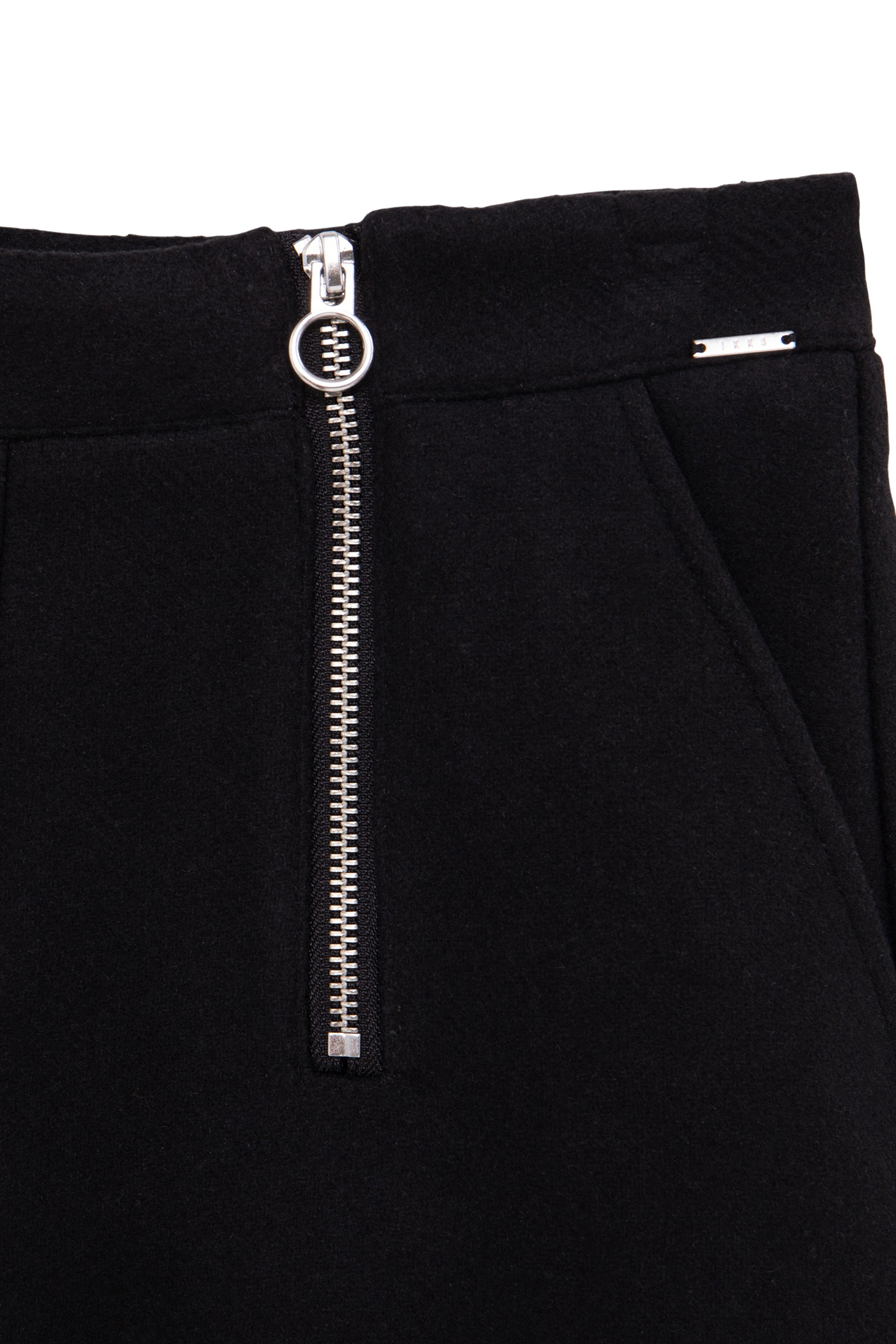 GIRLS' BLACK DOUBLE-ZIP WOOL SHORTS 3