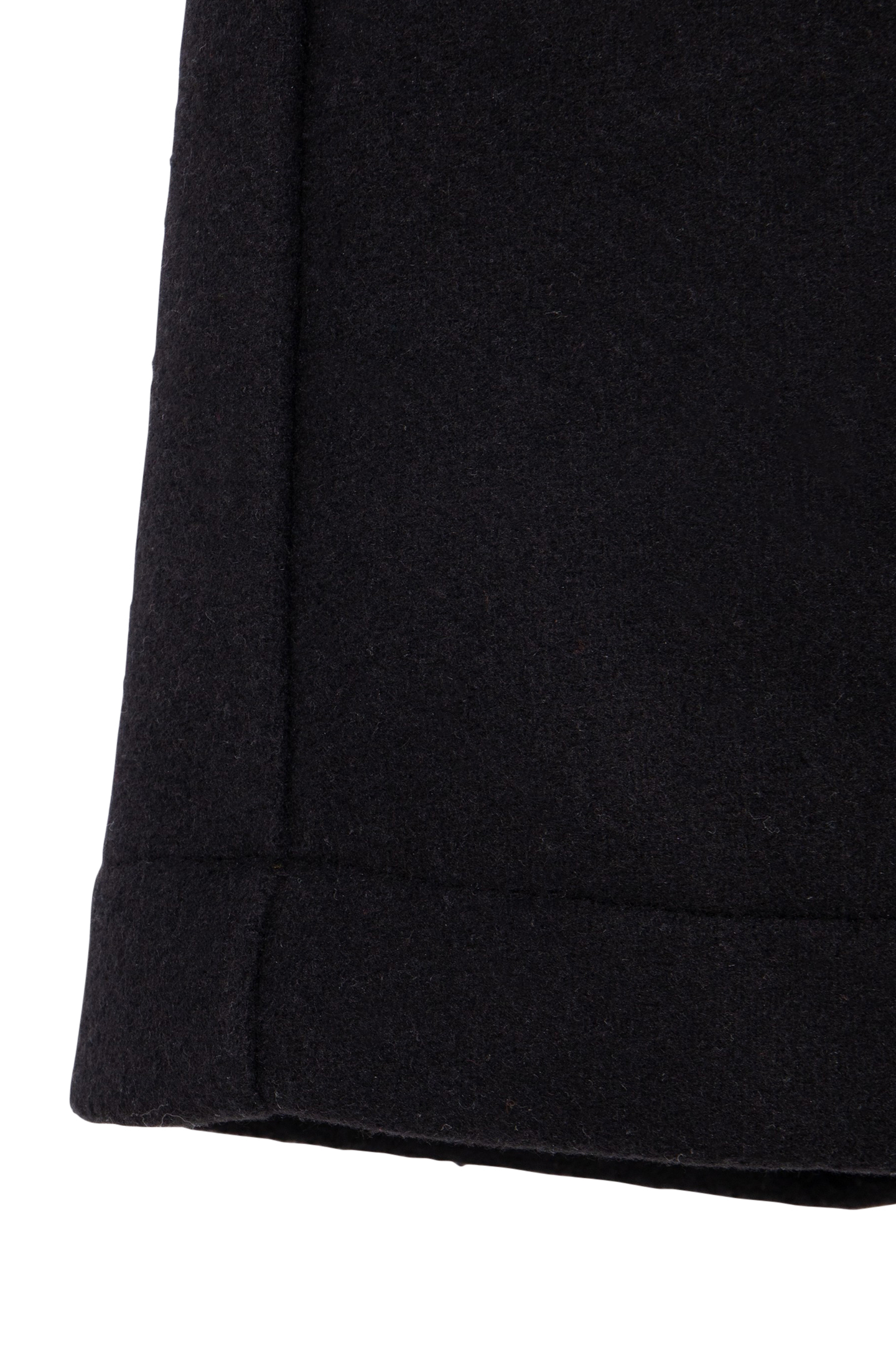 GIRLS' BLACK DOUBLE-ZIP WOOL SHORTS 6