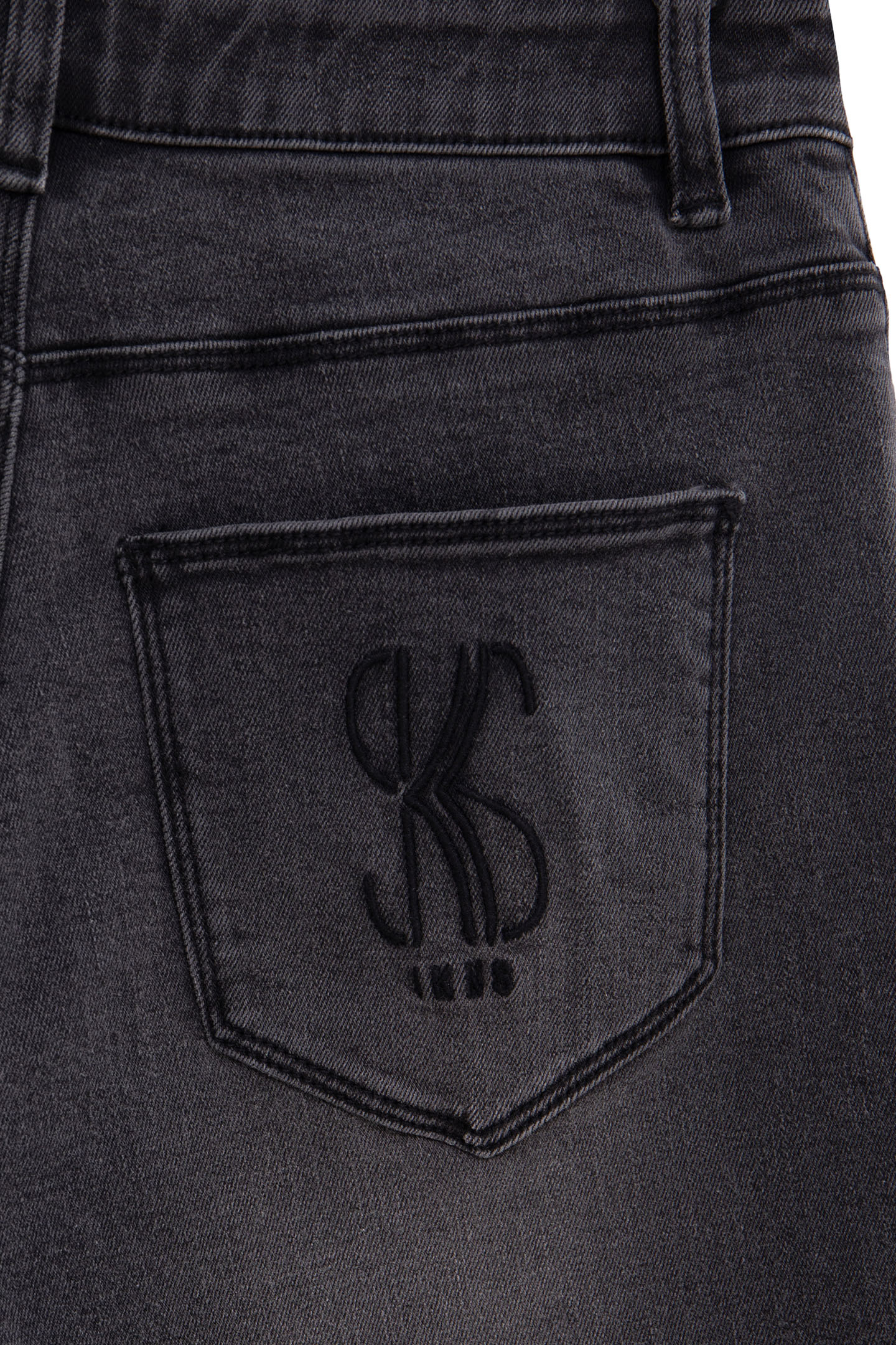 GIRL'S MOM GREY STUDDED JEANS 5