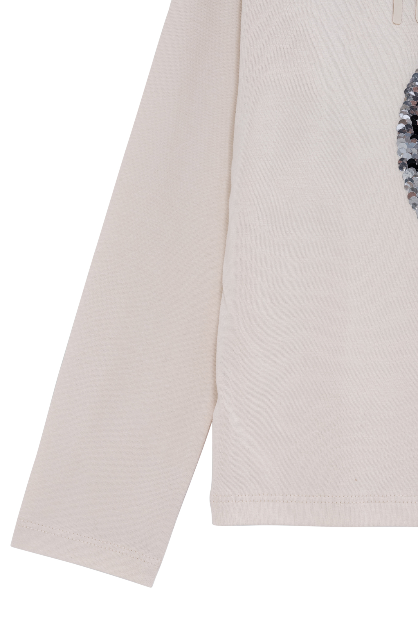 GIRL'S ECRU ORGANIC REVERSIBLE SEQUIN VICE-VERSA T-SHIRT 4