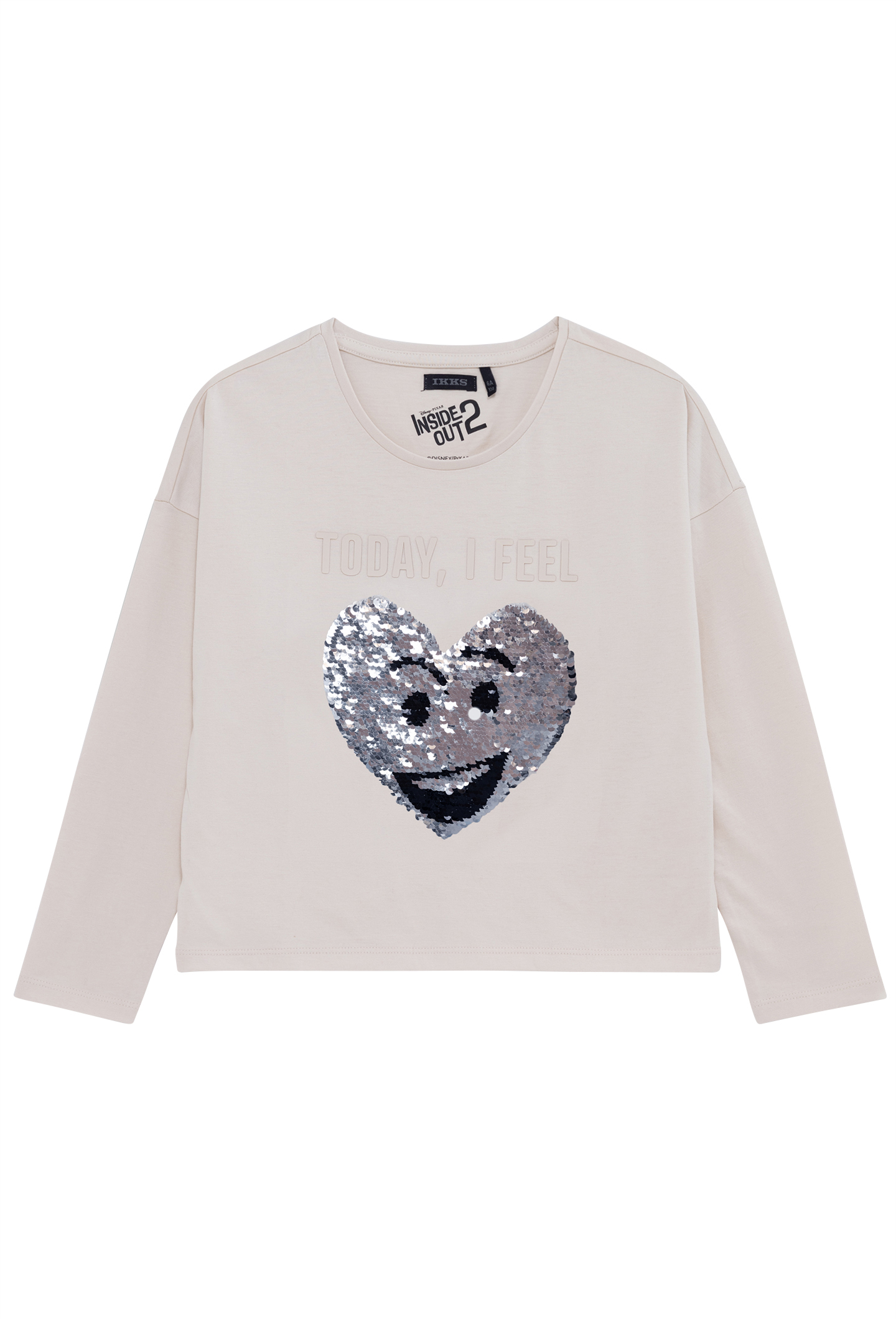 GIRL'S ECRU ORGANIC REVERSIBLE SEQUIN VICE-VERSA T-SHIRT 3