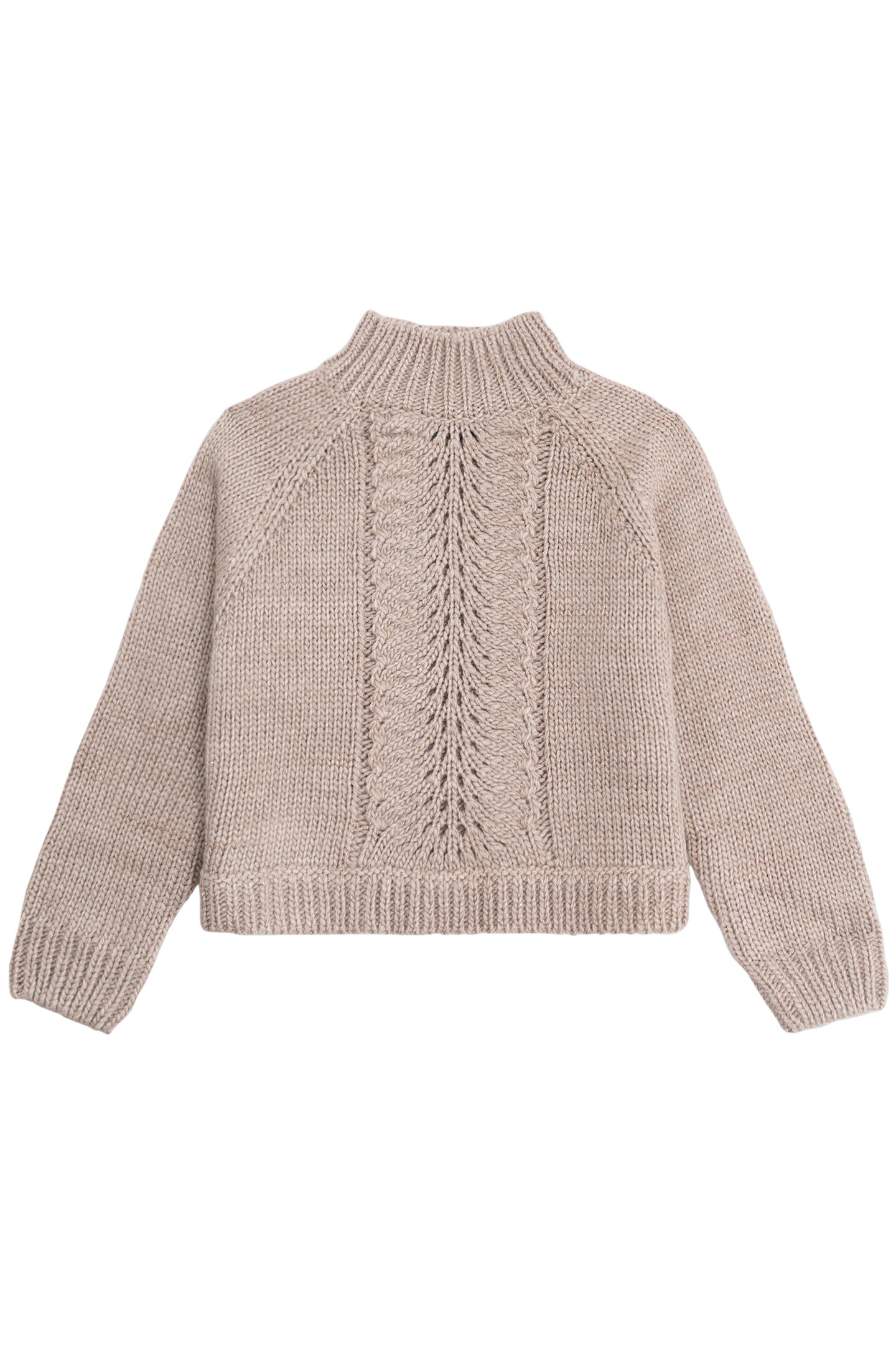 GIRL'S BEIGE OPENWORK KNIT SWEATER by IKKS