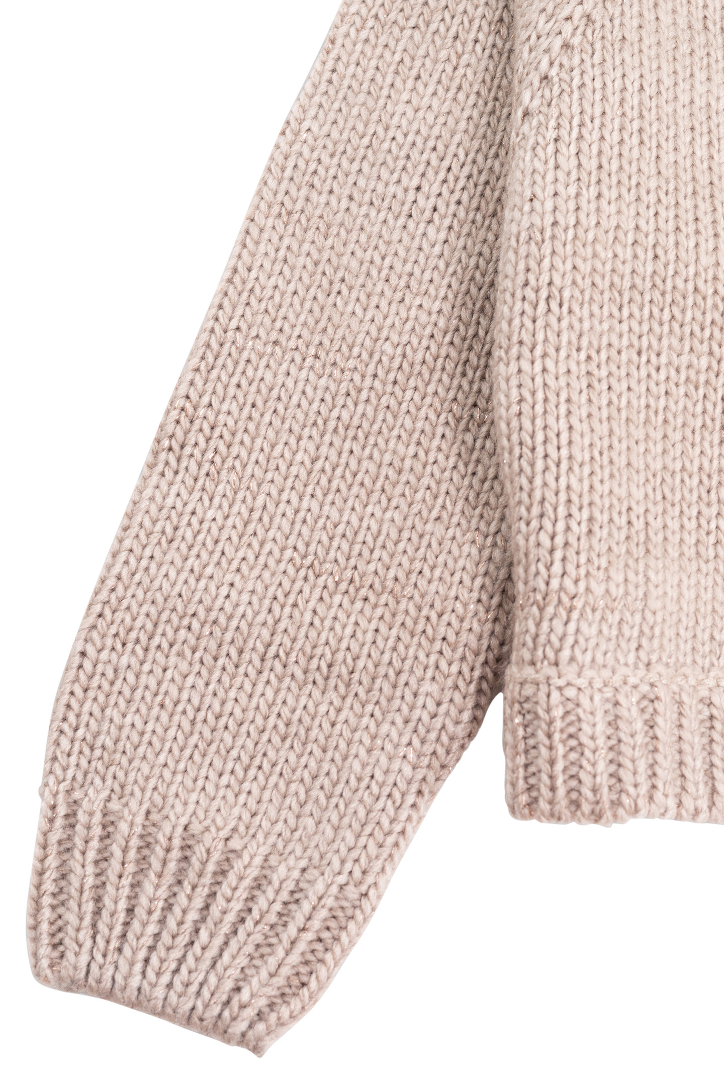 GIRL'S BEIGE OPENWORK KNIT SWEATER 5