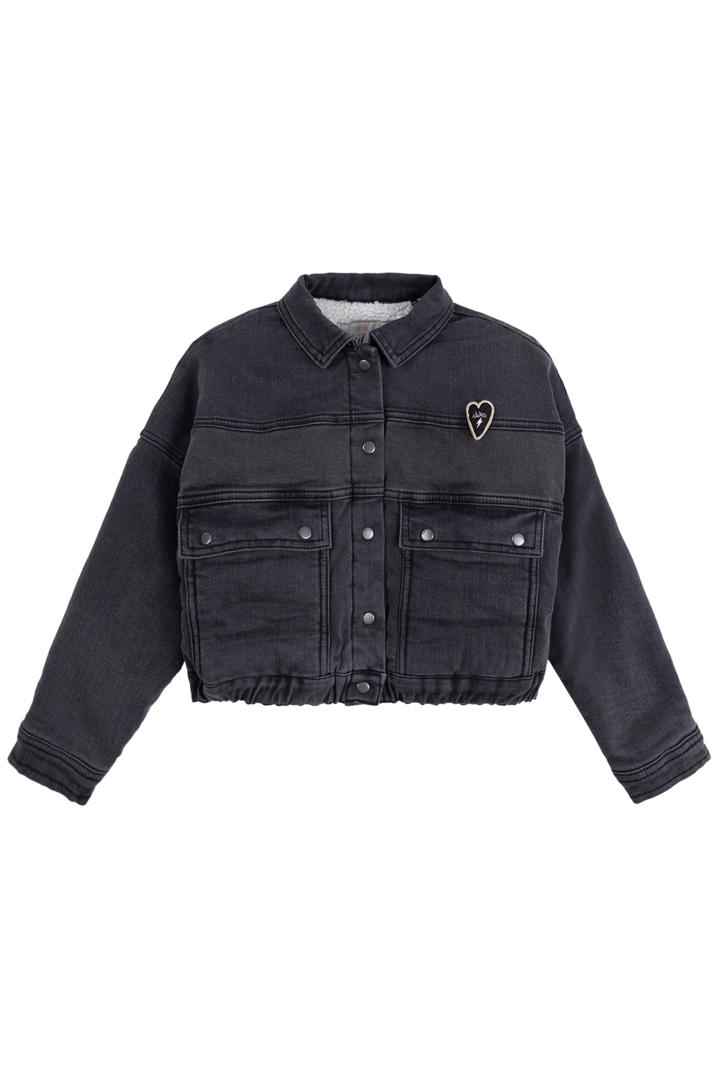 GIRL'S GREY FADED DENIM JACKET WITH LINING 1