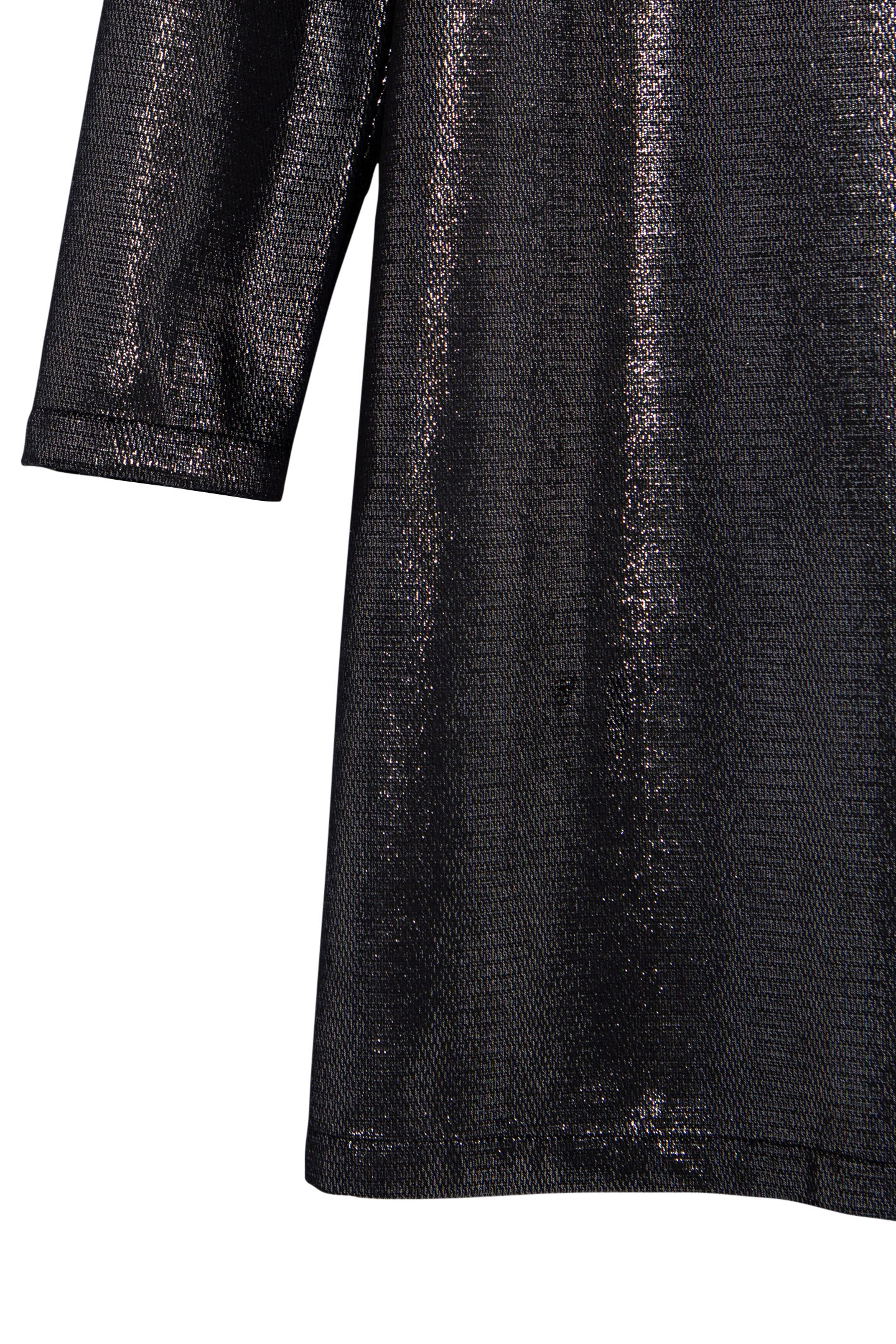 BLACK SEQUINED VELVET DRESS WITH HIGH COLLAR FOR GIRLS 5