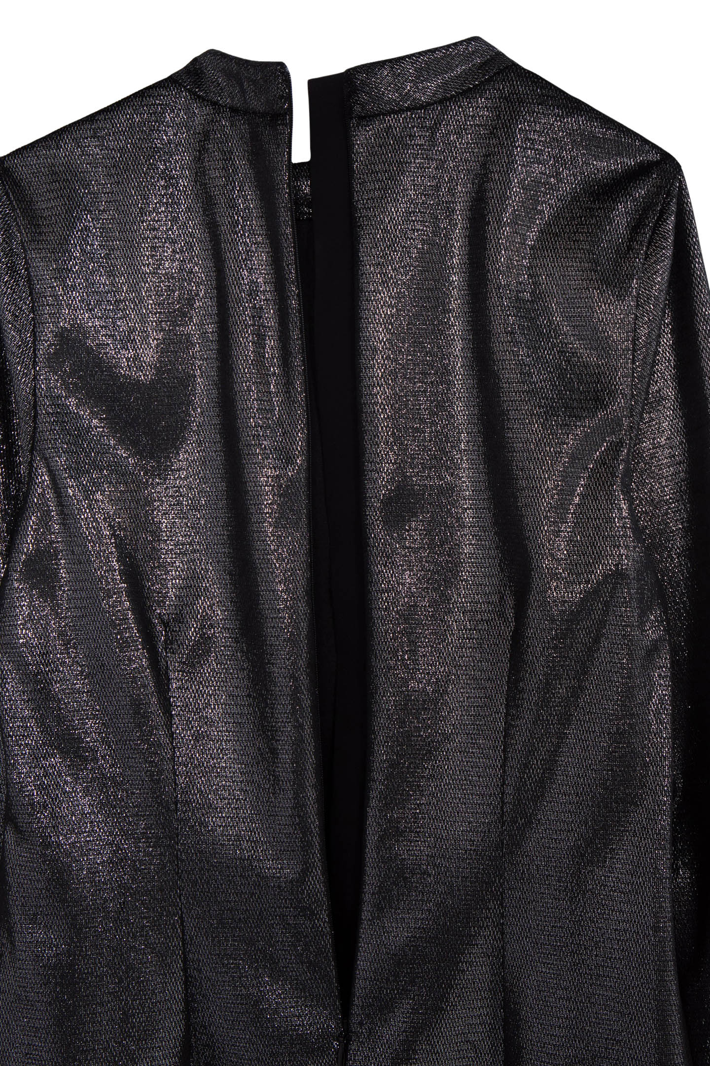 BLACK SEQUINED VELVET DRESS WITH HIGH COLLAR FOR GIRLS 4