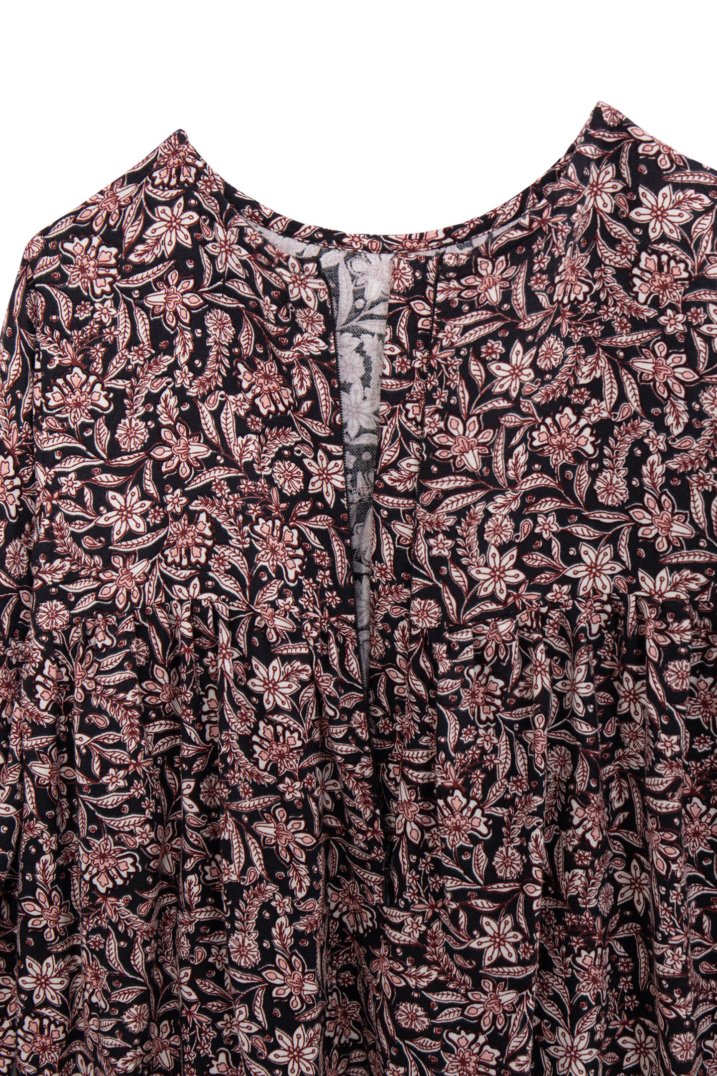 BLACK BAROQUE FLORAL PRINT DRESS FOR GIRLS 3