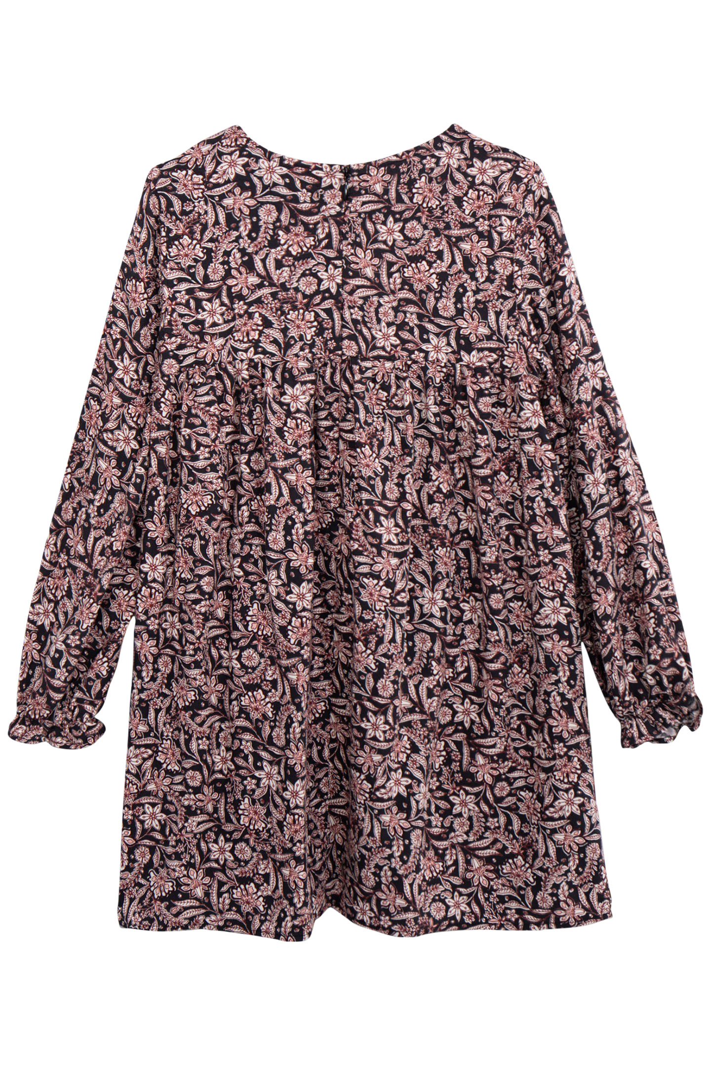 BLACK BAROQUE FLORAL PRINT DRESS FOR GIRLS 2