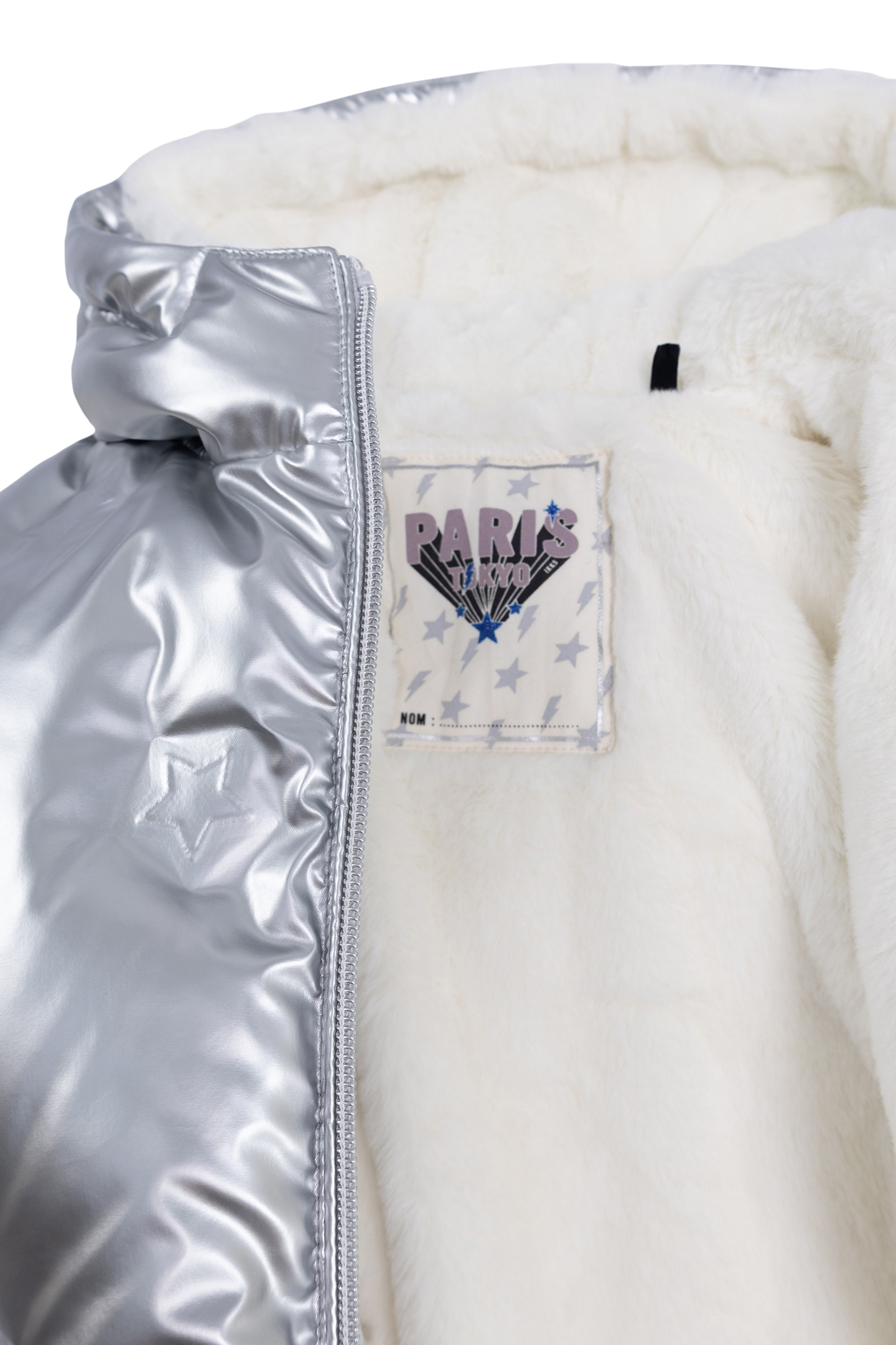 GIRL'S SILVER POLKA DOT HEAT-SEALED NYLON PADDED JACKET 4