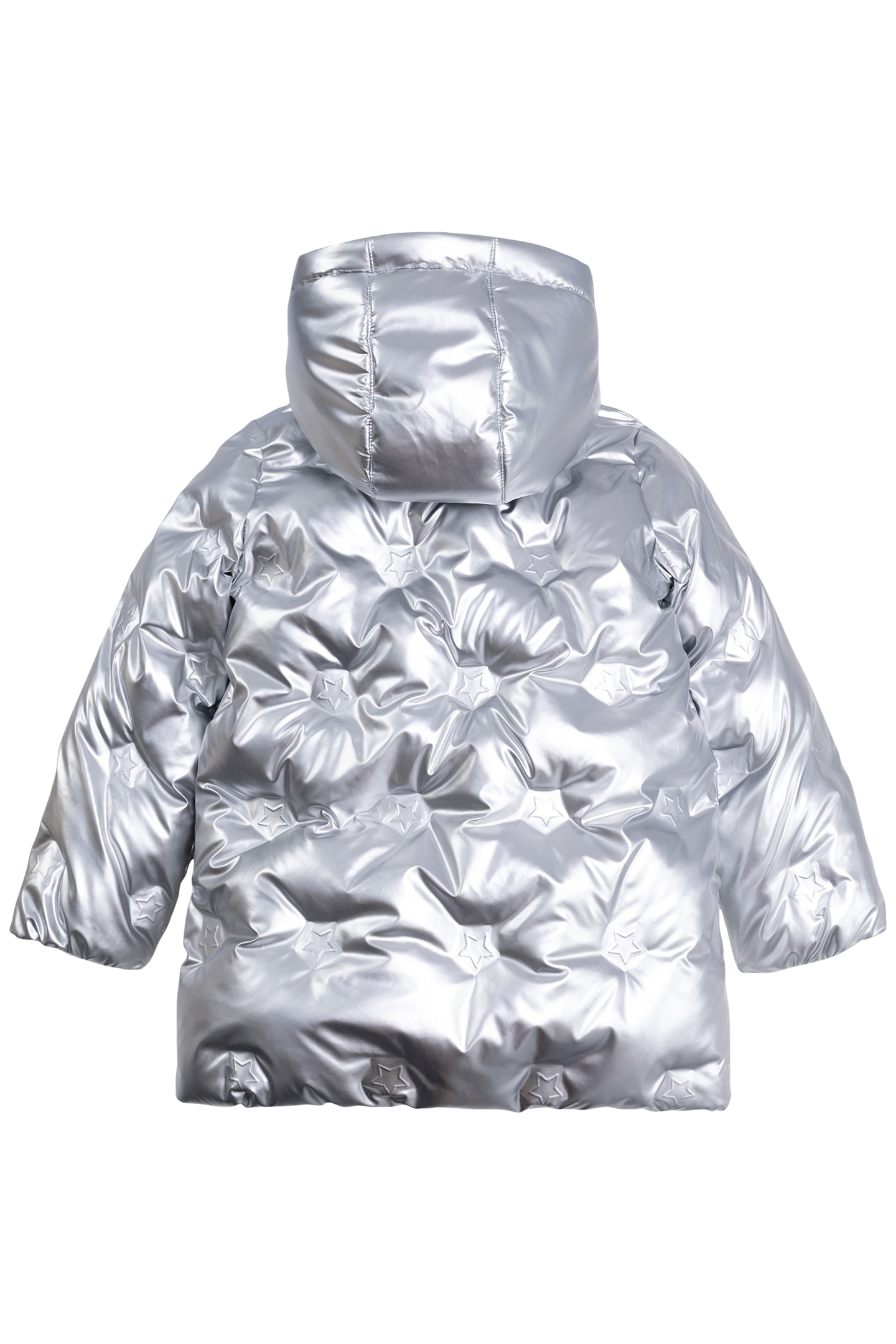 GIRL'S SILVER POLKA DOT HEAT-SEALED NYLON PADDED JACKET 2