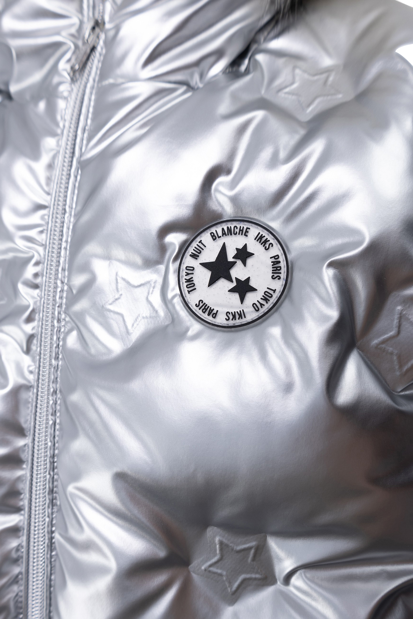 GIRL'S SILVER POLKA DOT HEAT-SEALED NYLON PADDED JACKET 6