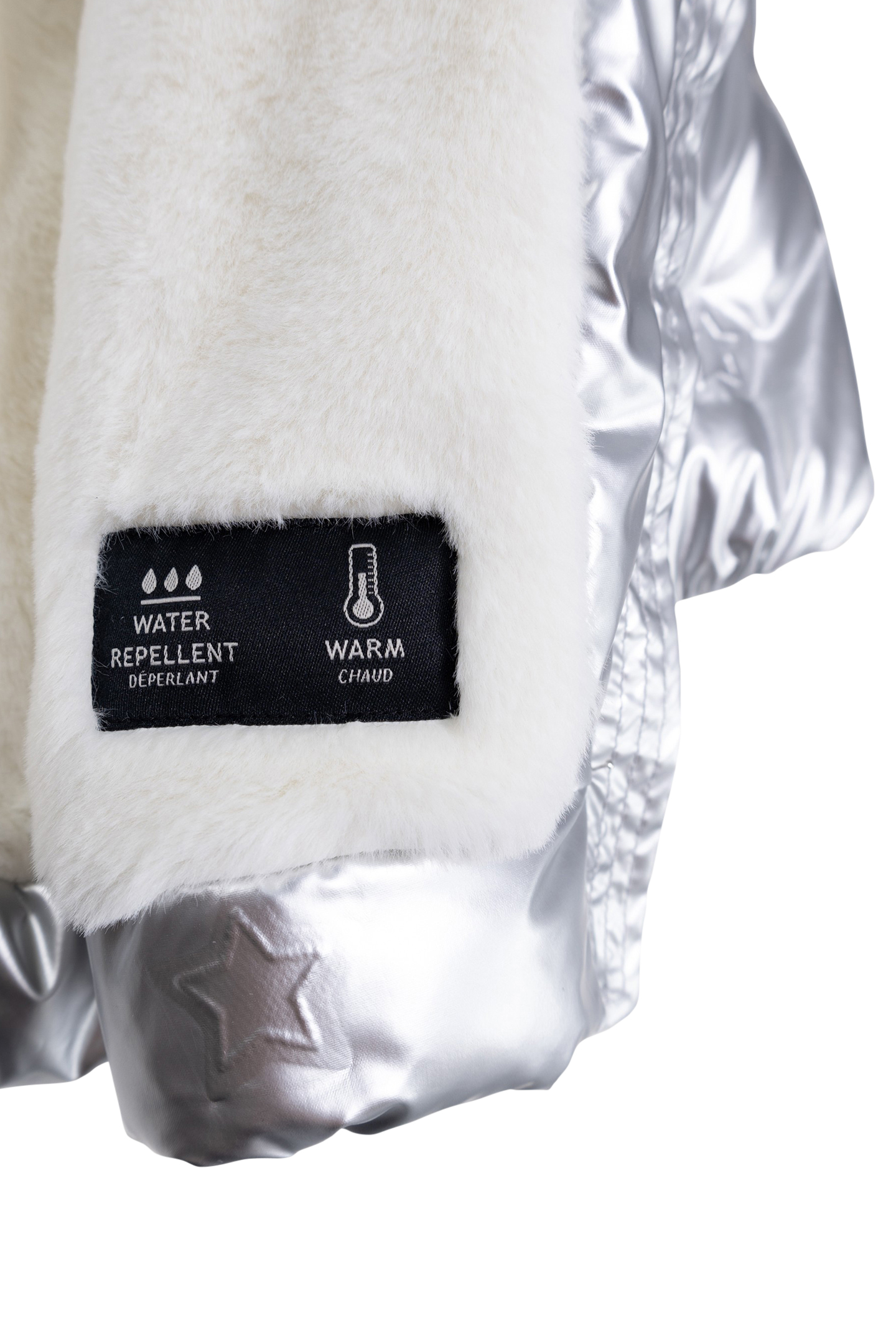 GIRL'S SILVER POLKA DOT HEAT-SEALED NYLON PADDED JACKET 9