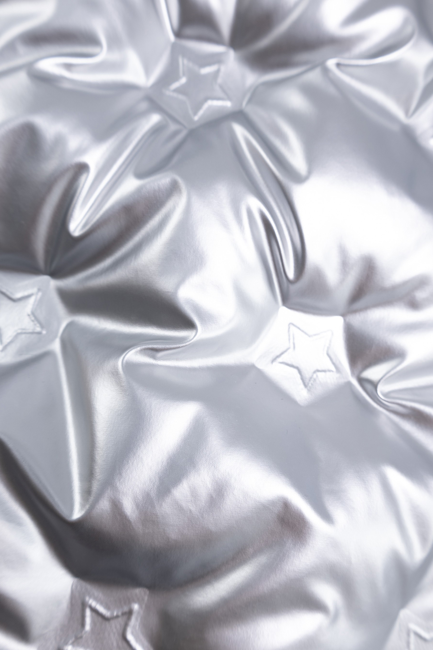 GIRL'S SILVER POLKA DOT HEAT-SEALED NYLON PADDED JACKET 10