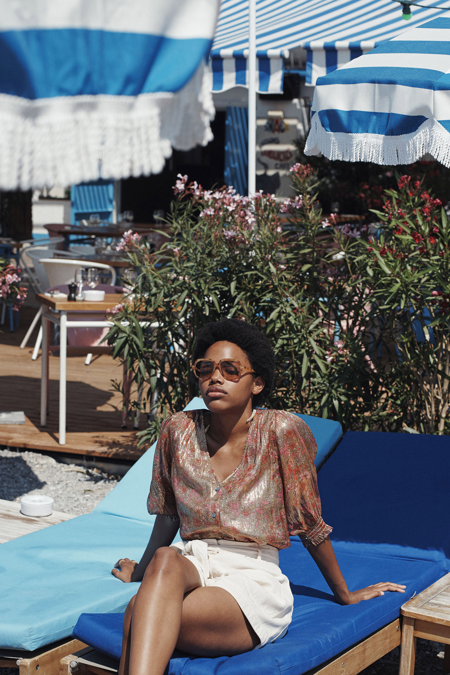 BLOUSE LORISSE KHAKI MULTI FLOWERS 3