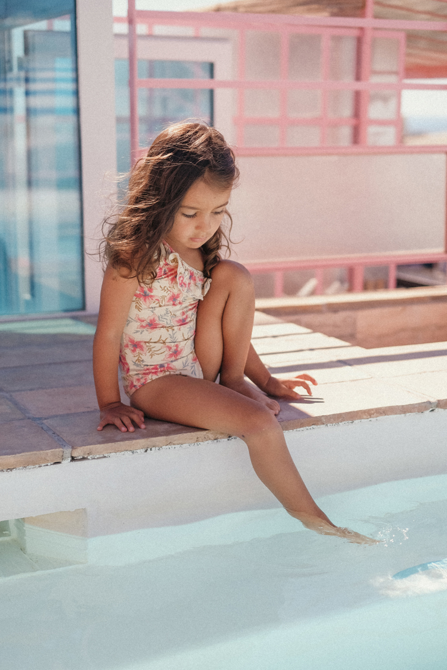 BATHING SUIT AUDREY RASPBERRY FLOWERS 1