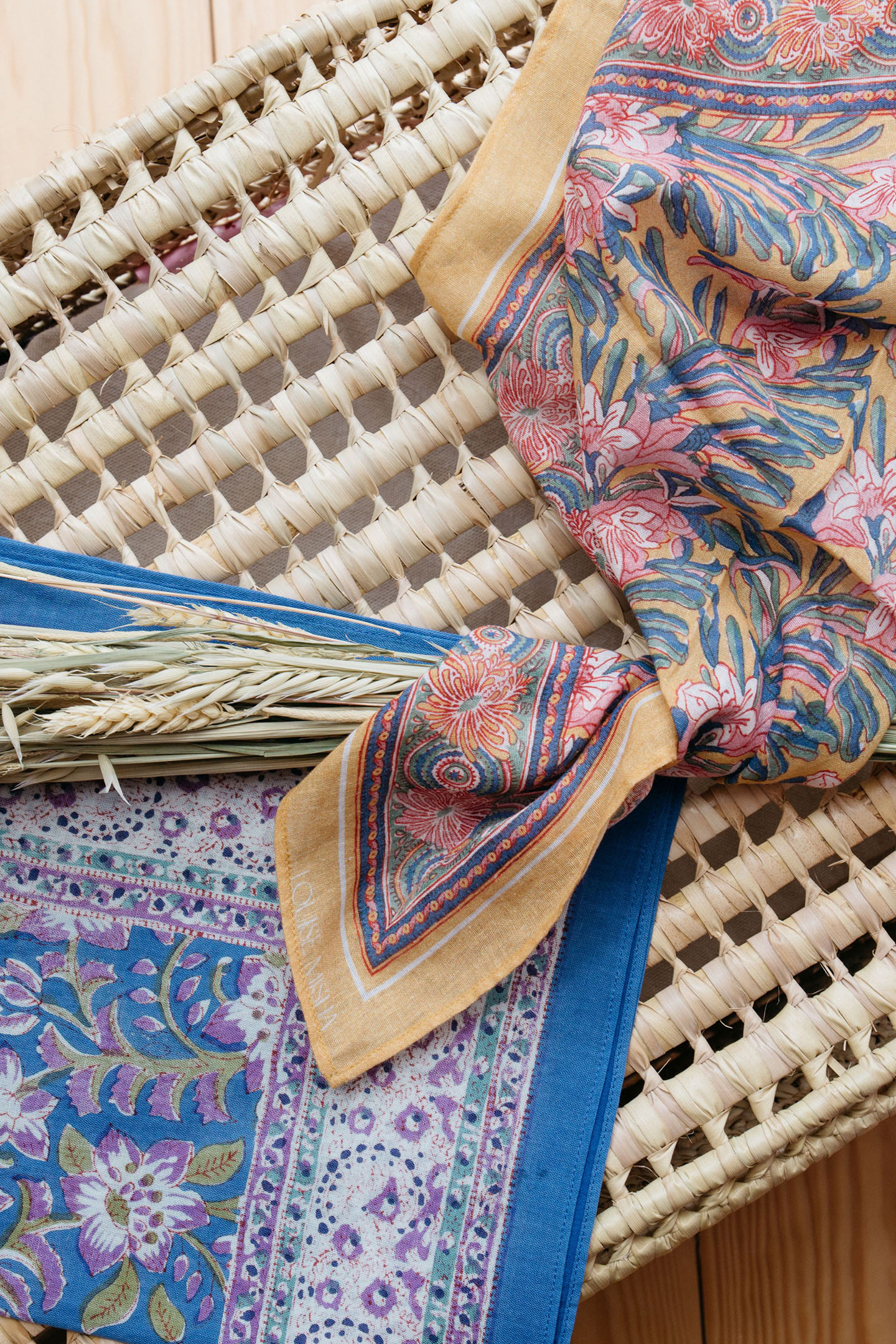 WOVEN SCARF CAPUCINE (50X50) HONEY FLOWER 5