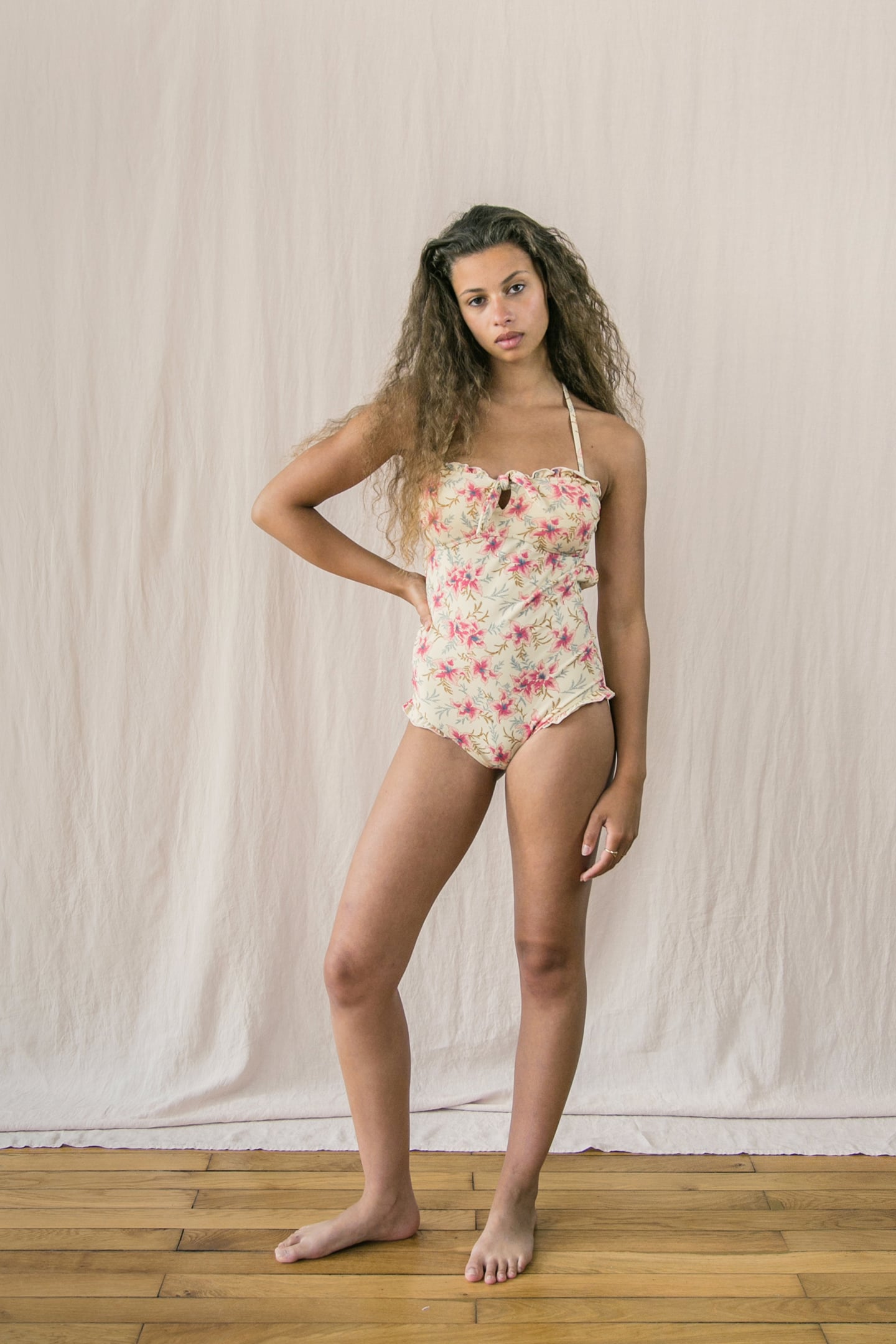 BATHING SUIT BAYO RASPBERRY FLOWERS 1