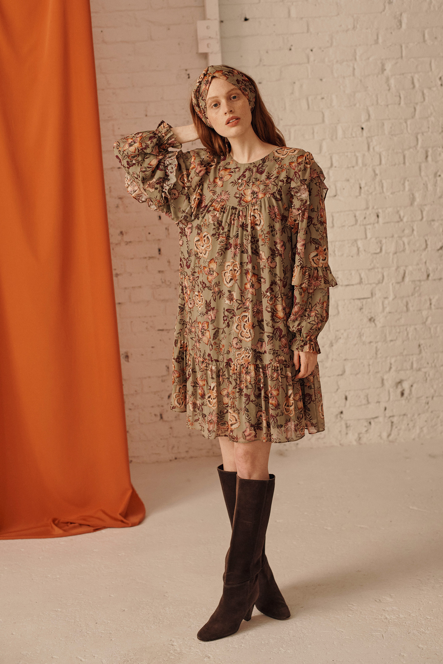 DRESS OTTELA KHAKI TROPICAL LOON 2