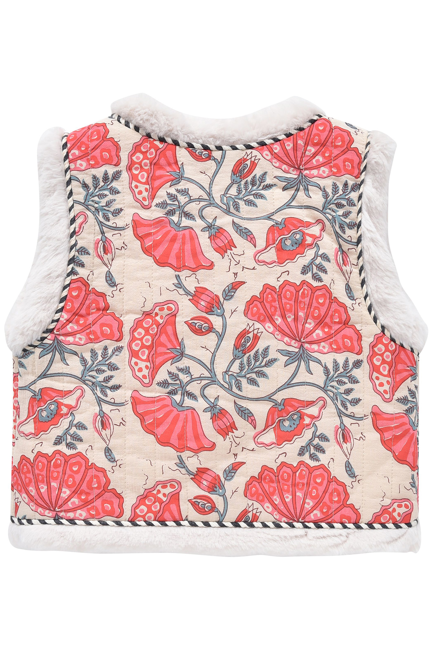 REVERSIBLE VEST APONI CREAM ENDLESSFLOWERS 3