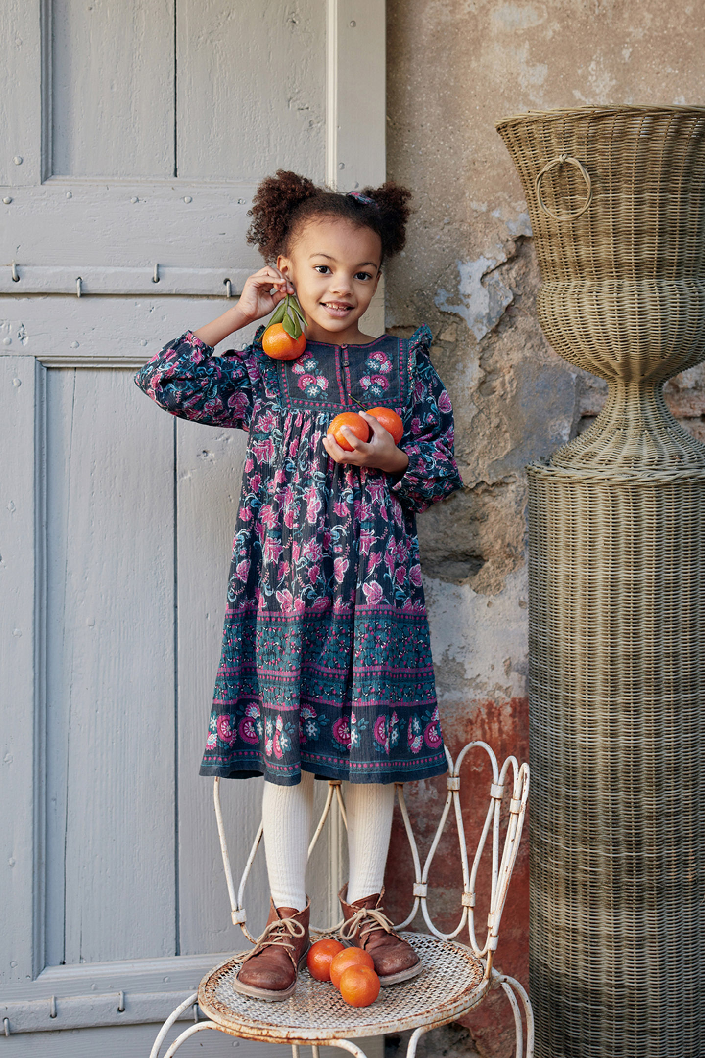 DRESS ZIRA CHARCOAL WILDFLOWERS 1