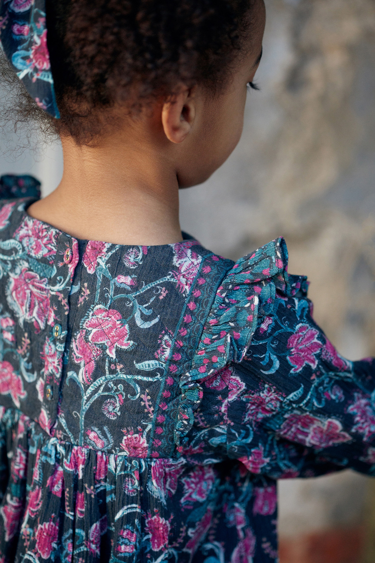 DRESS ZIRA CHARCOAL WILDFLOWERS 3