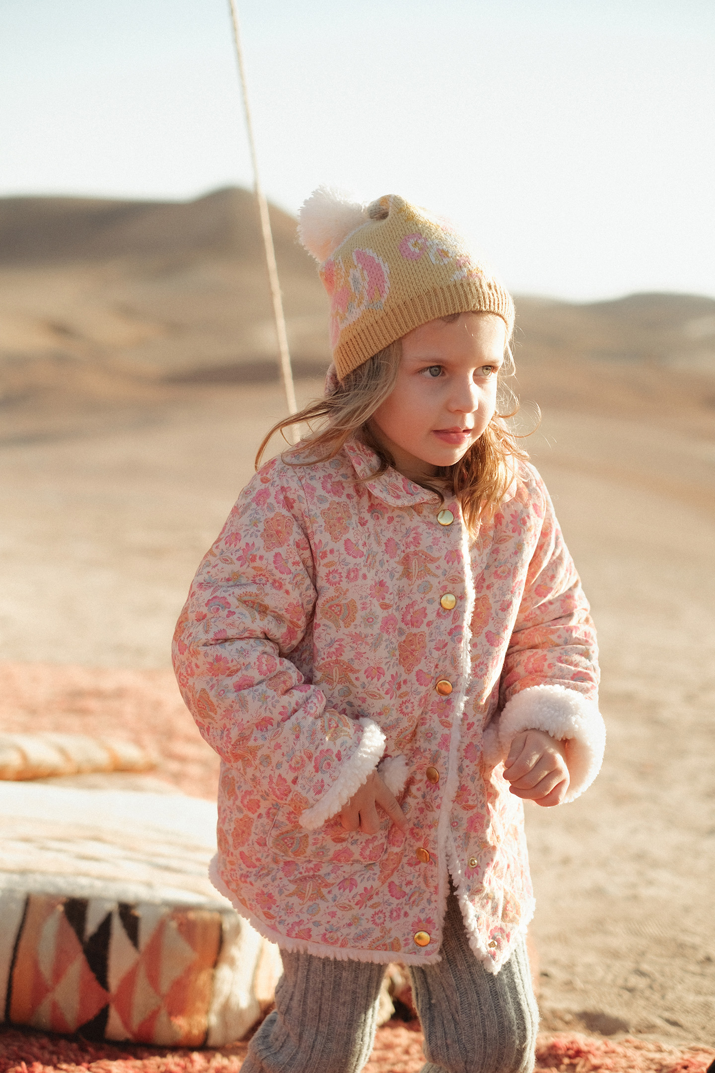 COAT DALILA CREAM FLOWER FIELDS 3