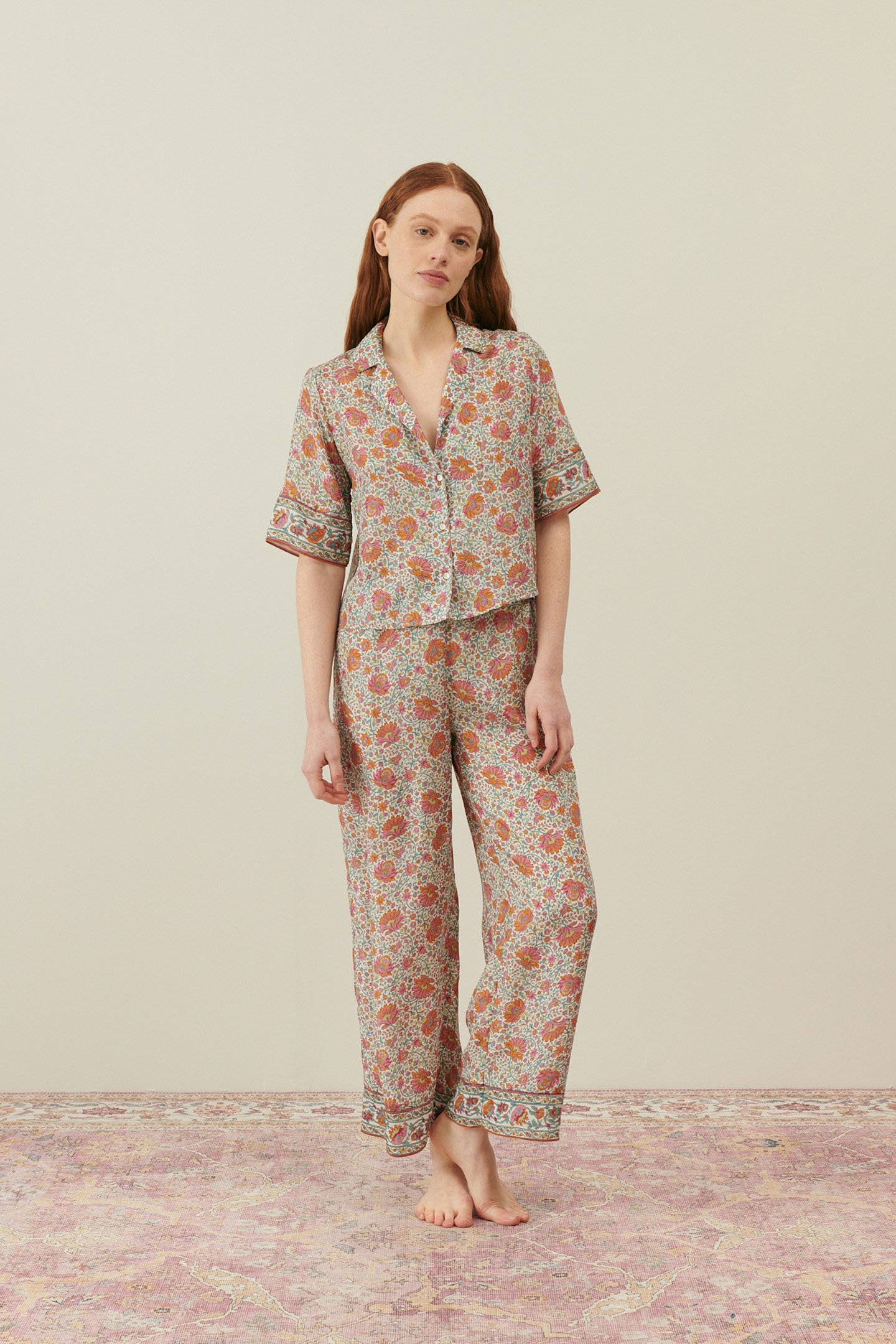 PAJAMAS PANTS MELYCIA IVORY WINTER GARDEN 1