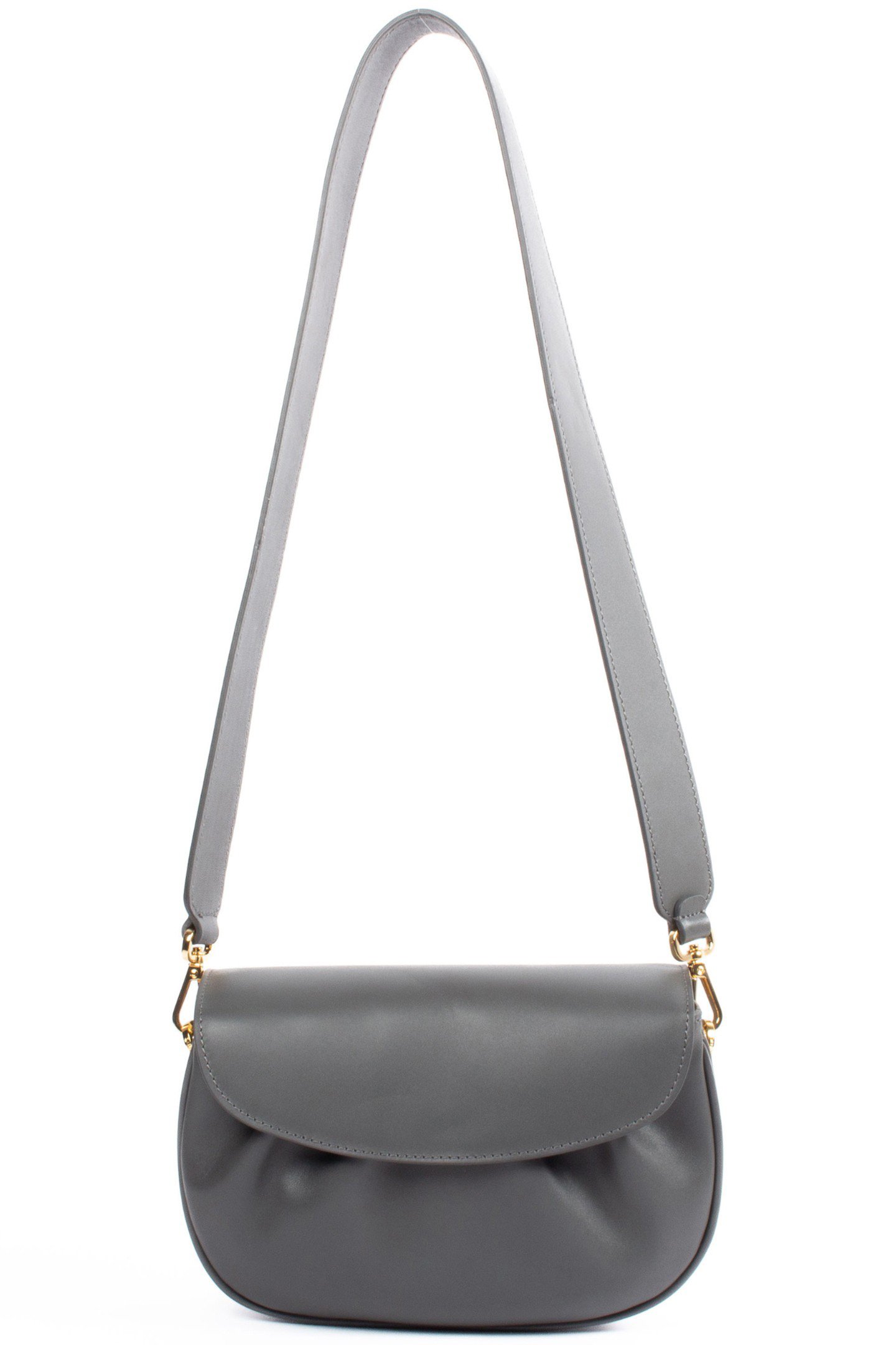 DIMPLE FLAP LEATHER CHARCOAL 1