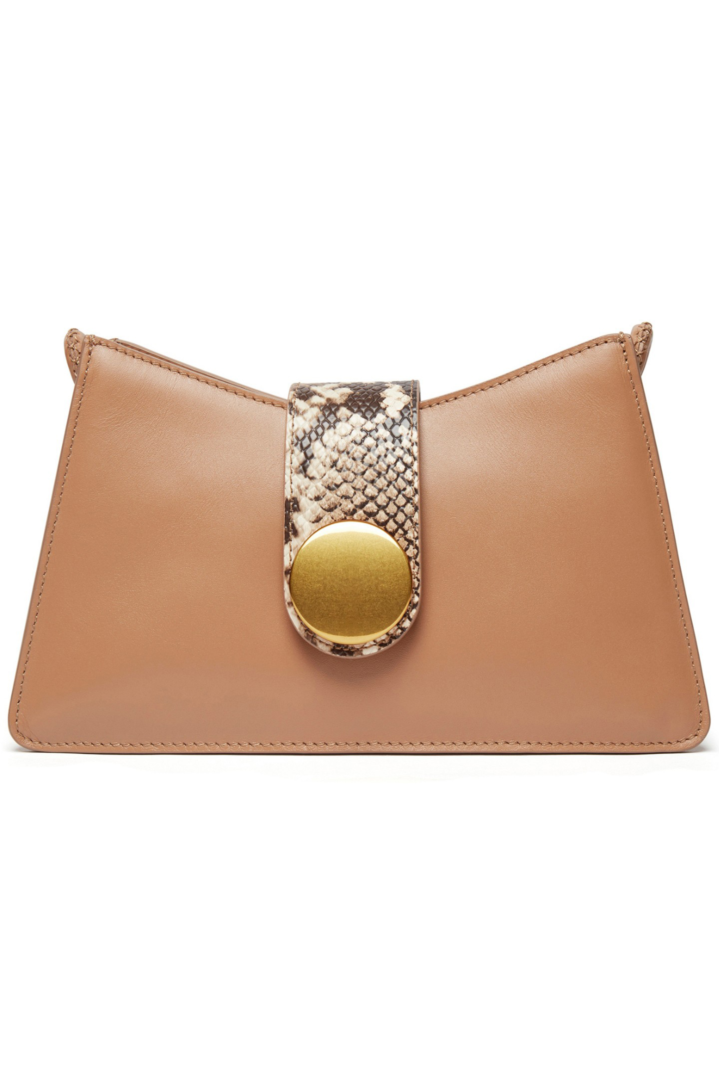 BUCKLE SHOULDER BAG CAMEL/PYTHON PRINT SAND 5