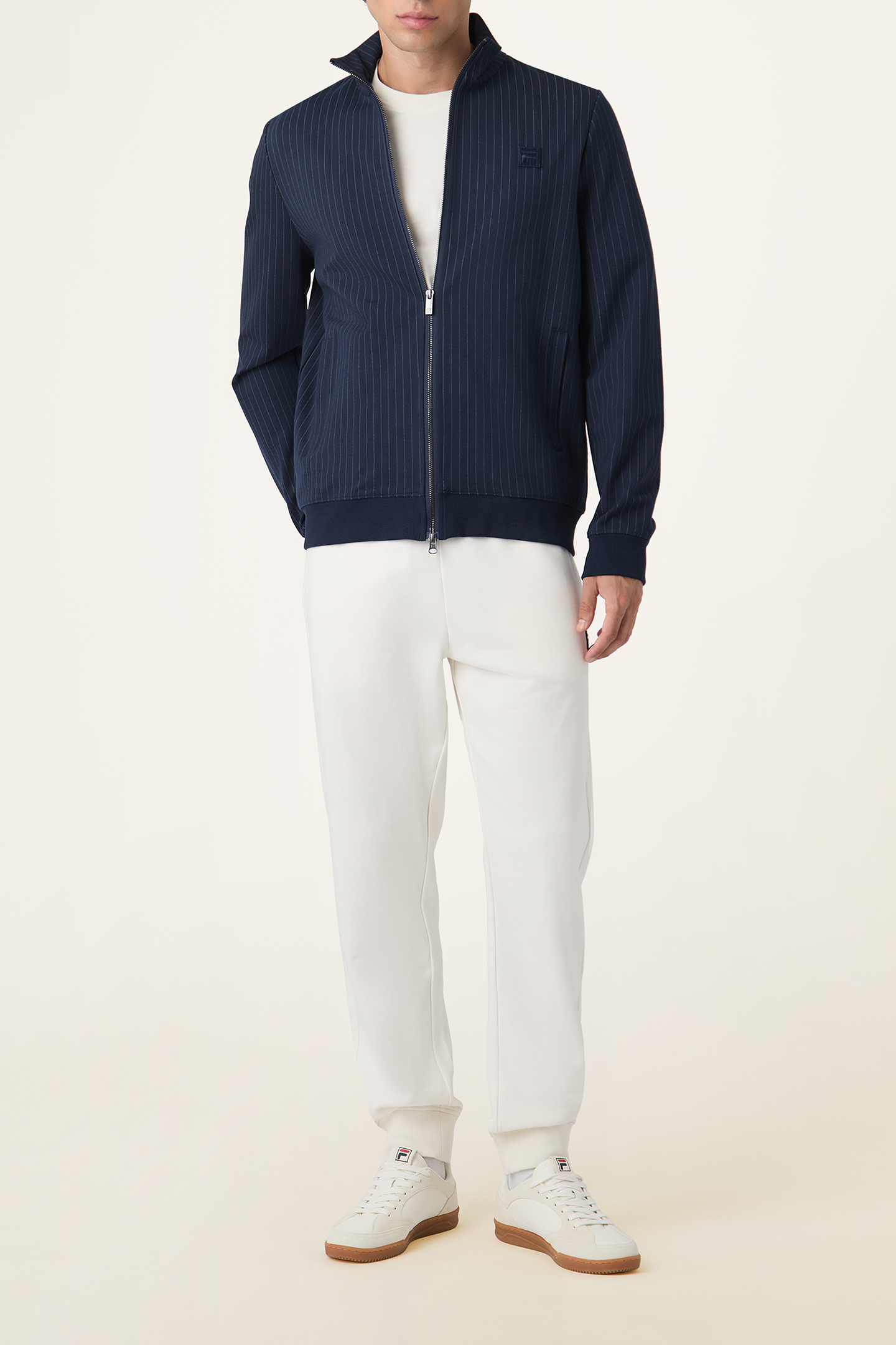 BRERA REGULAR PINSTRIPED TRACK JACKET BLACK IRIS / EGRET STR 3